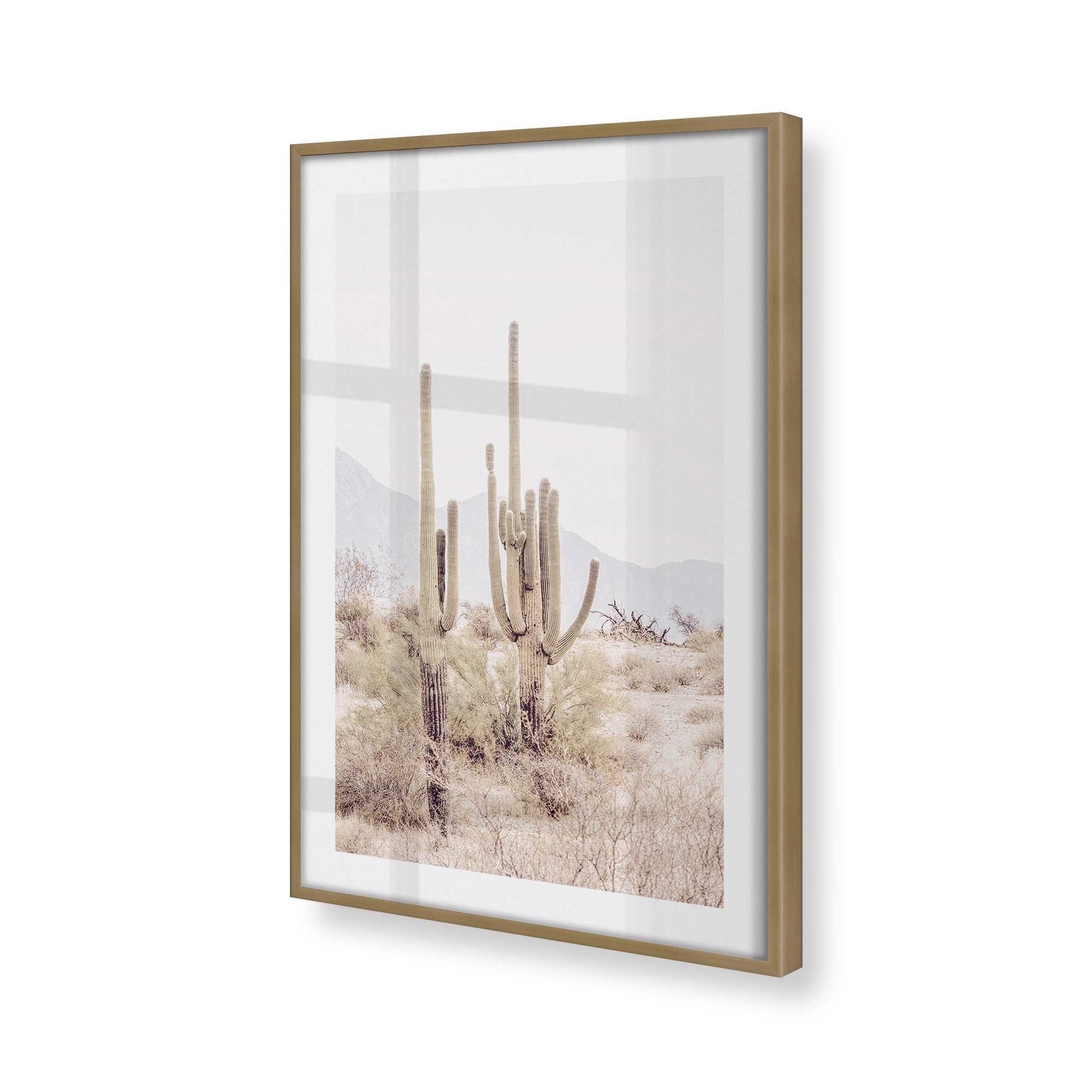 [Color:Brushed Gold], Picture of art in a Brushed Gold frame at an angle