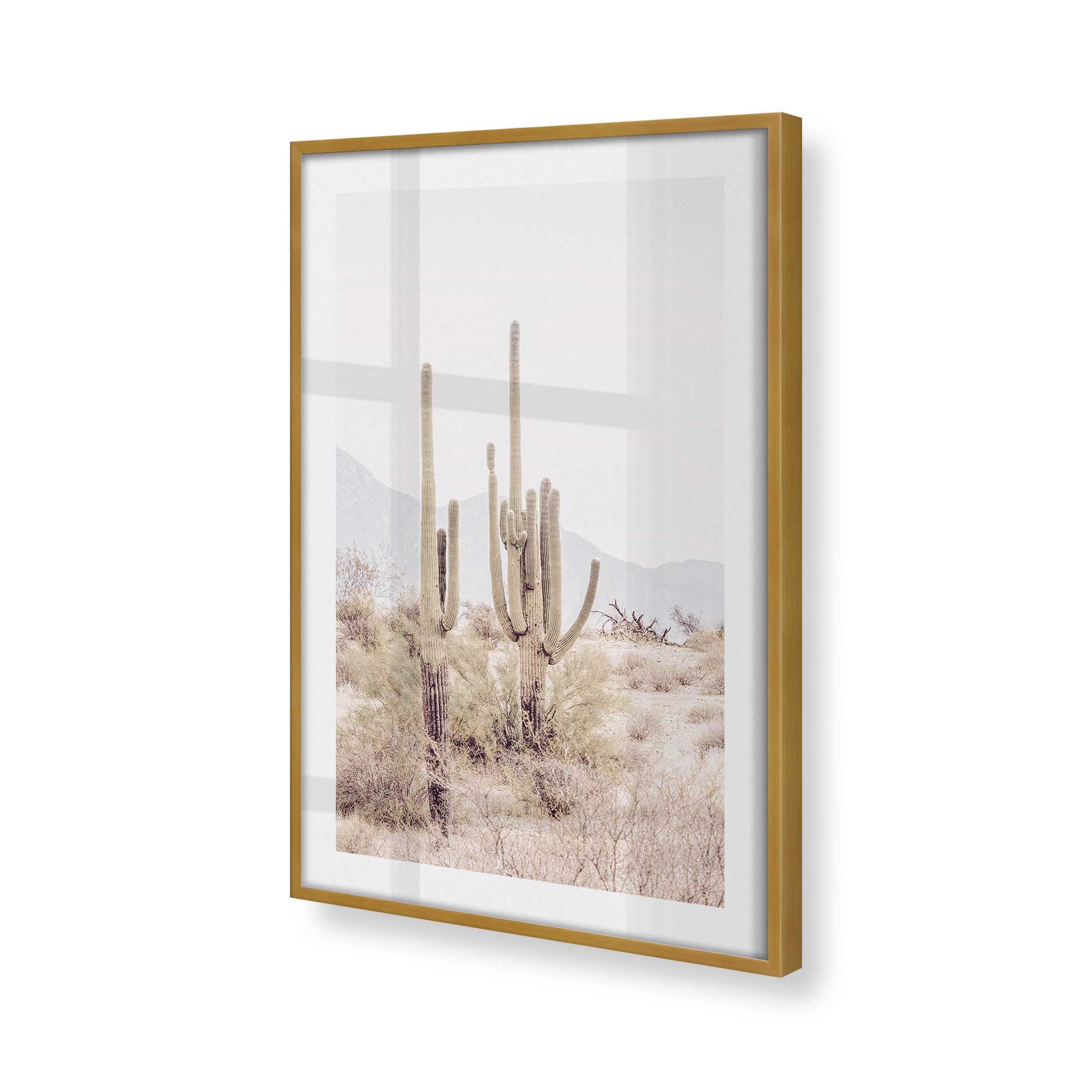 [Color:Polished Gold], Picture of art in a Polished Gold frame at an angle