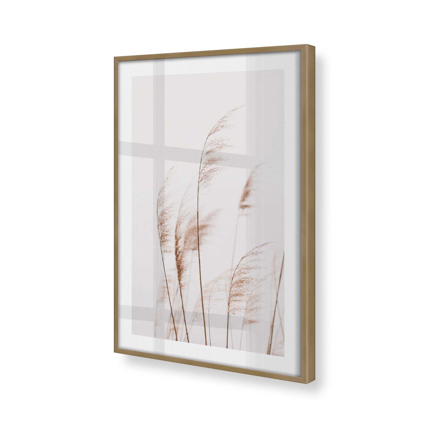 [Color:Brushed Gold], Picture of art in a Brushed Gold frame at an angle