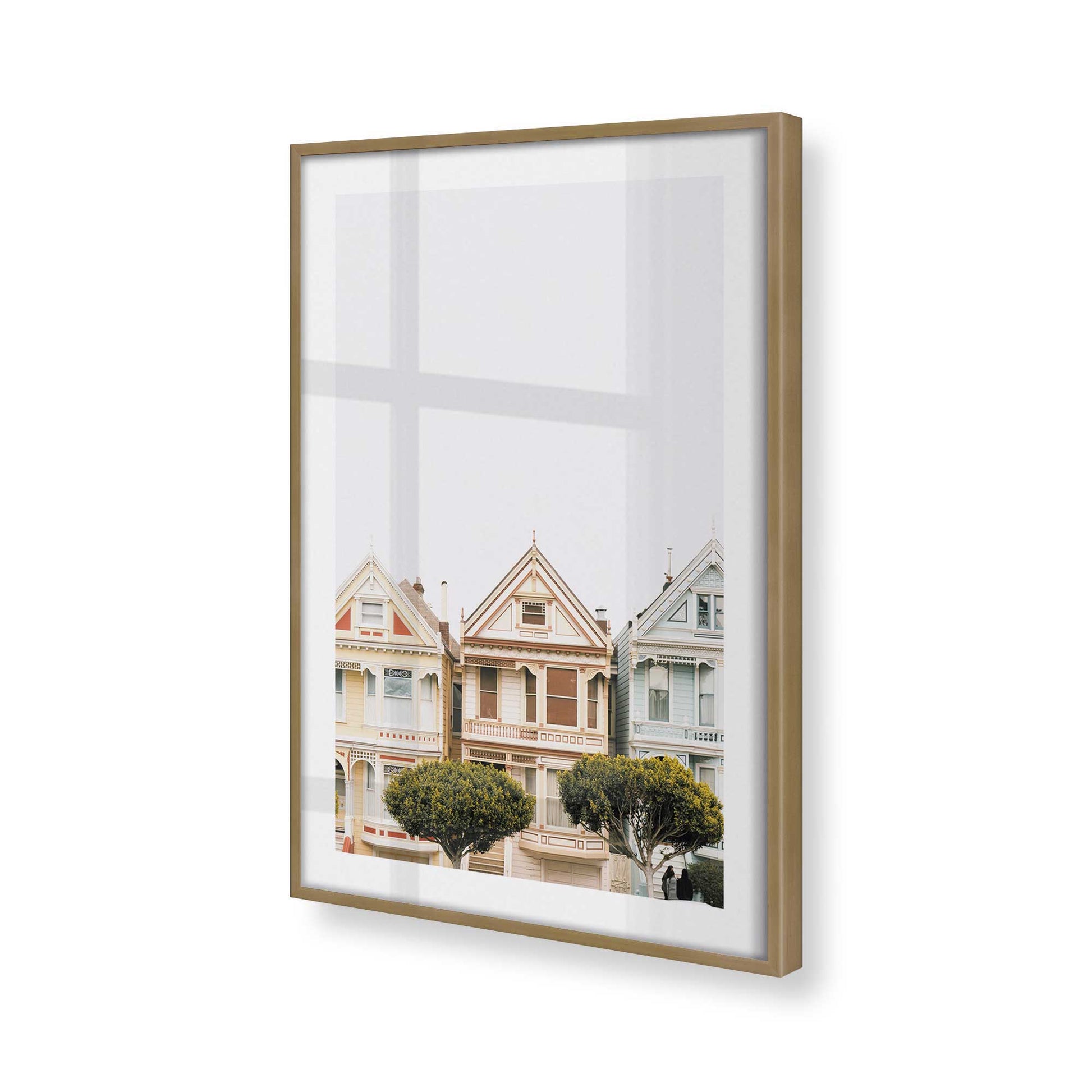 [Color:Brushed Gold], Picture of art in a Brushed Gold frame at an angle
