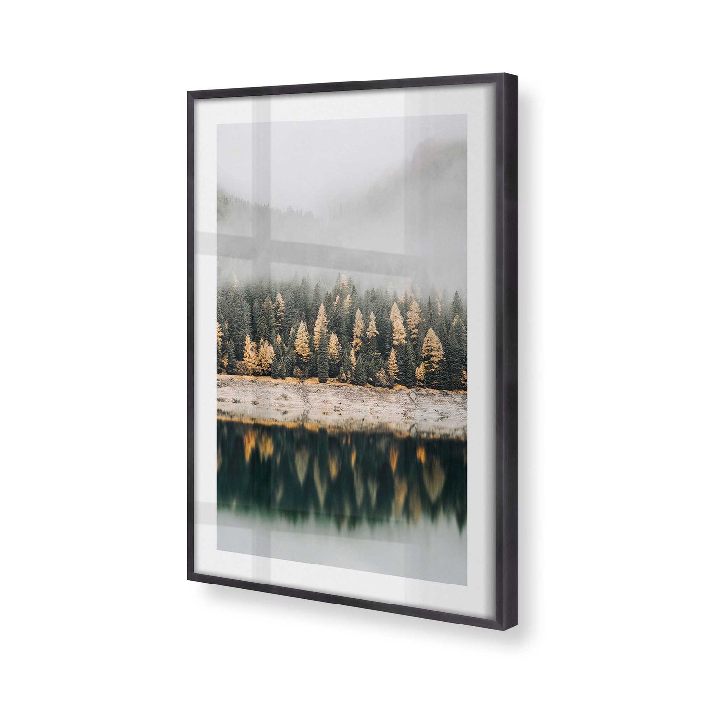 [Color:Weathered Zinc], Picture of art in a Weathered Zinc frame at an angle