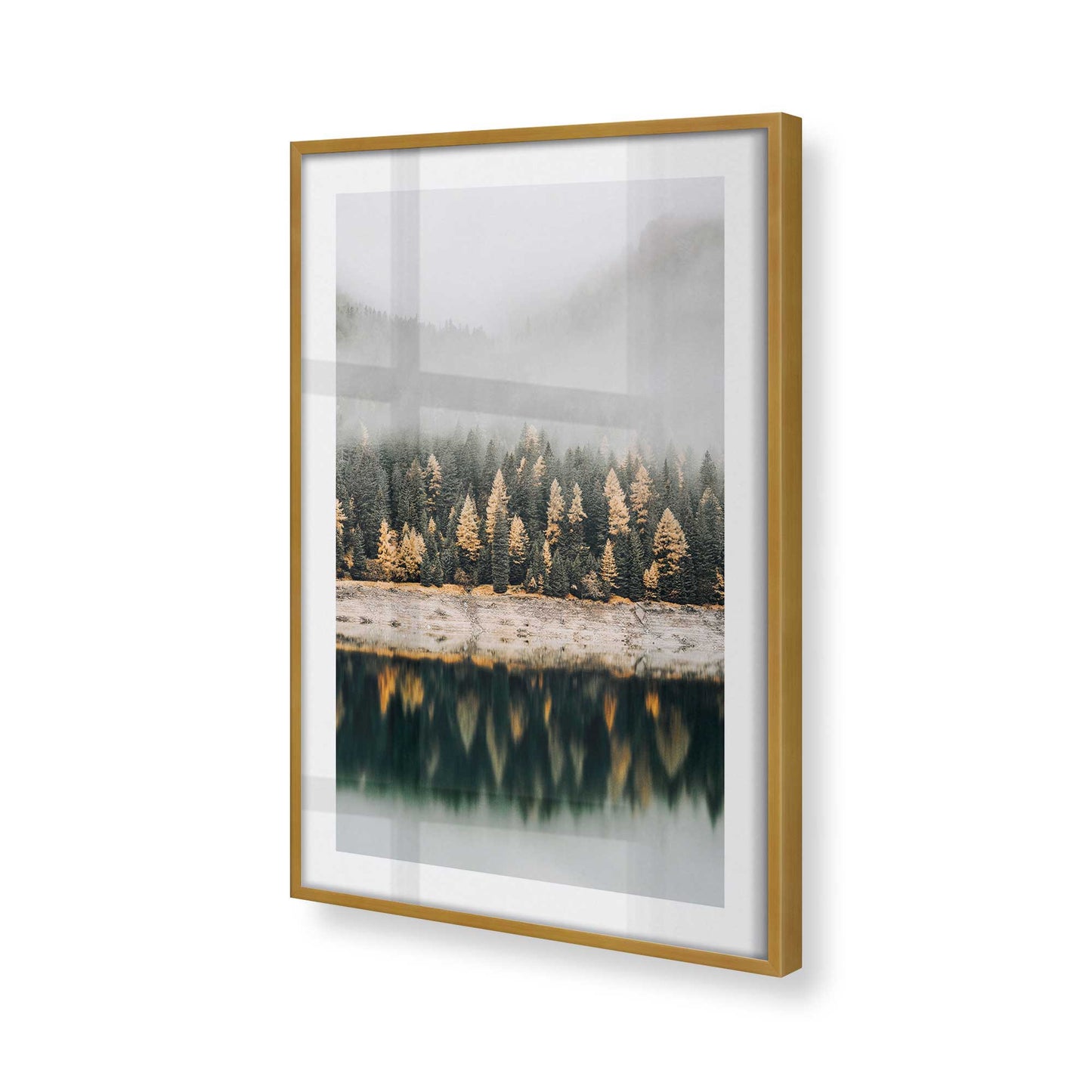 [Color:Polished Gold], Picture of art in a Polished Gold frame at an angle