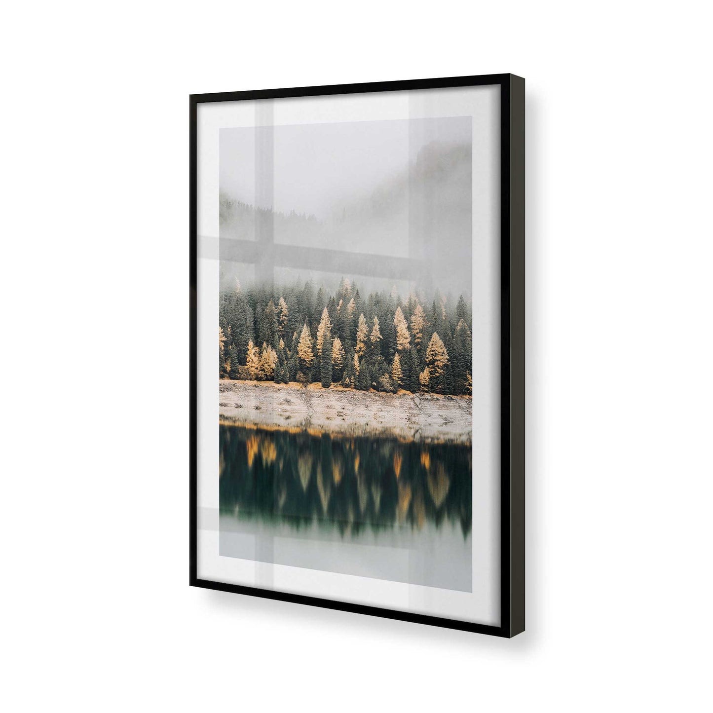 [Color:Satin Black], Picture of art in a Satin Black frame at an angle