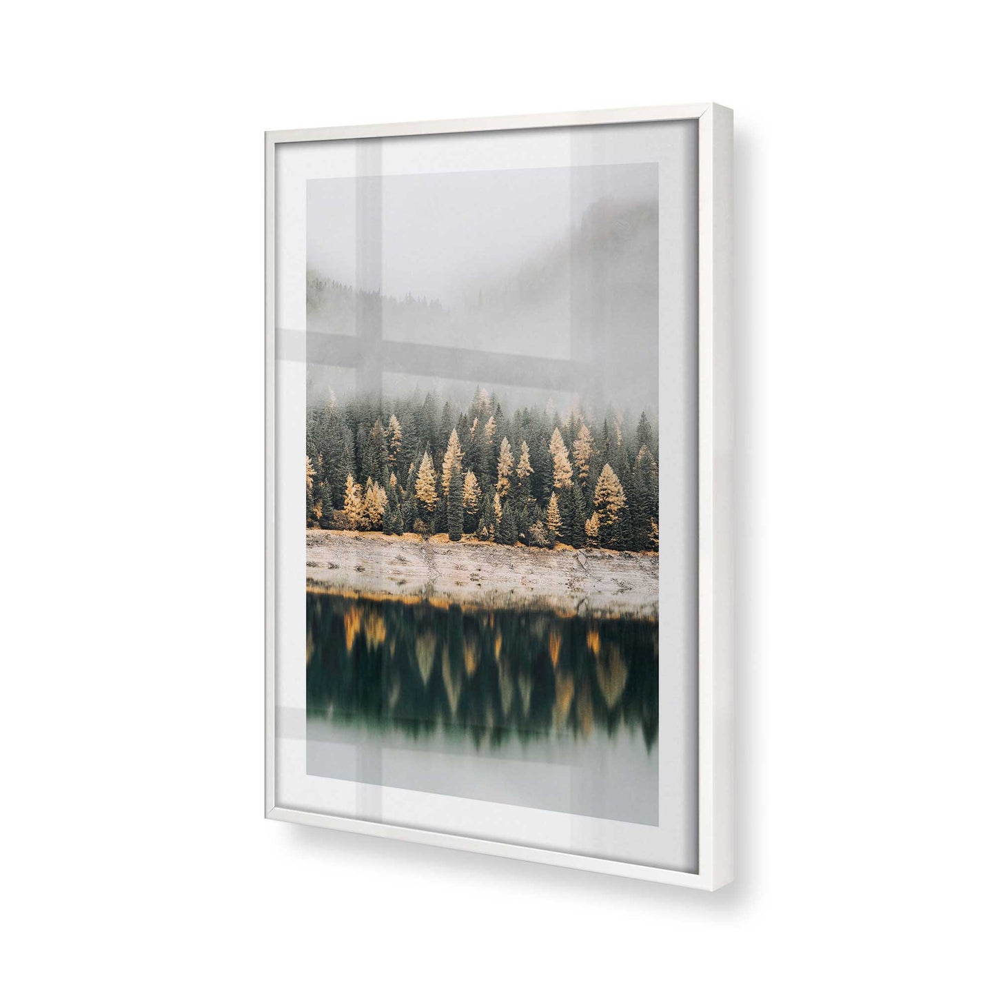 [Color:Opaque White], Picture of art in a Opaque White frame at an angle