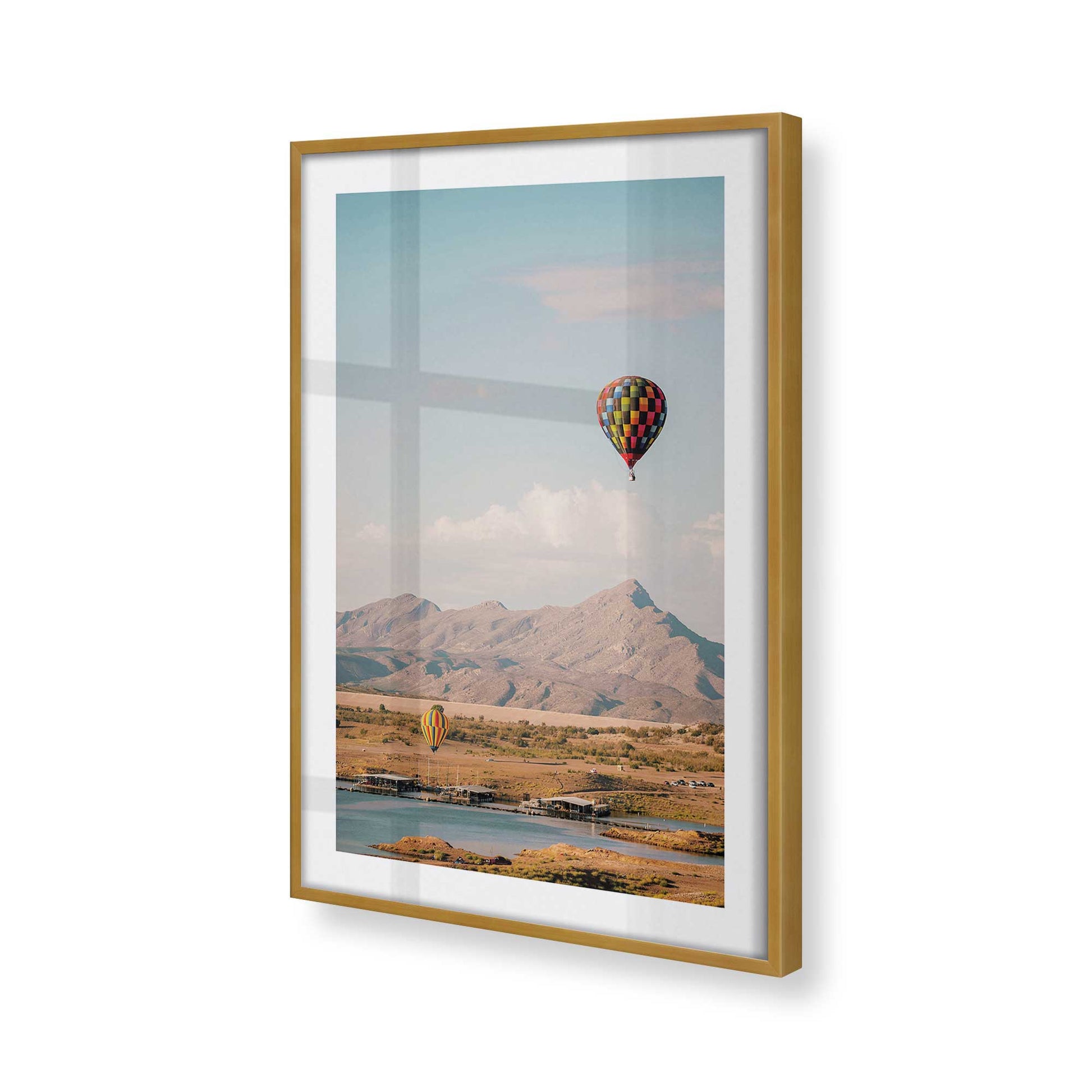 [Color:Polished Gold], Picture of art in a Polished Gold frame at an angle