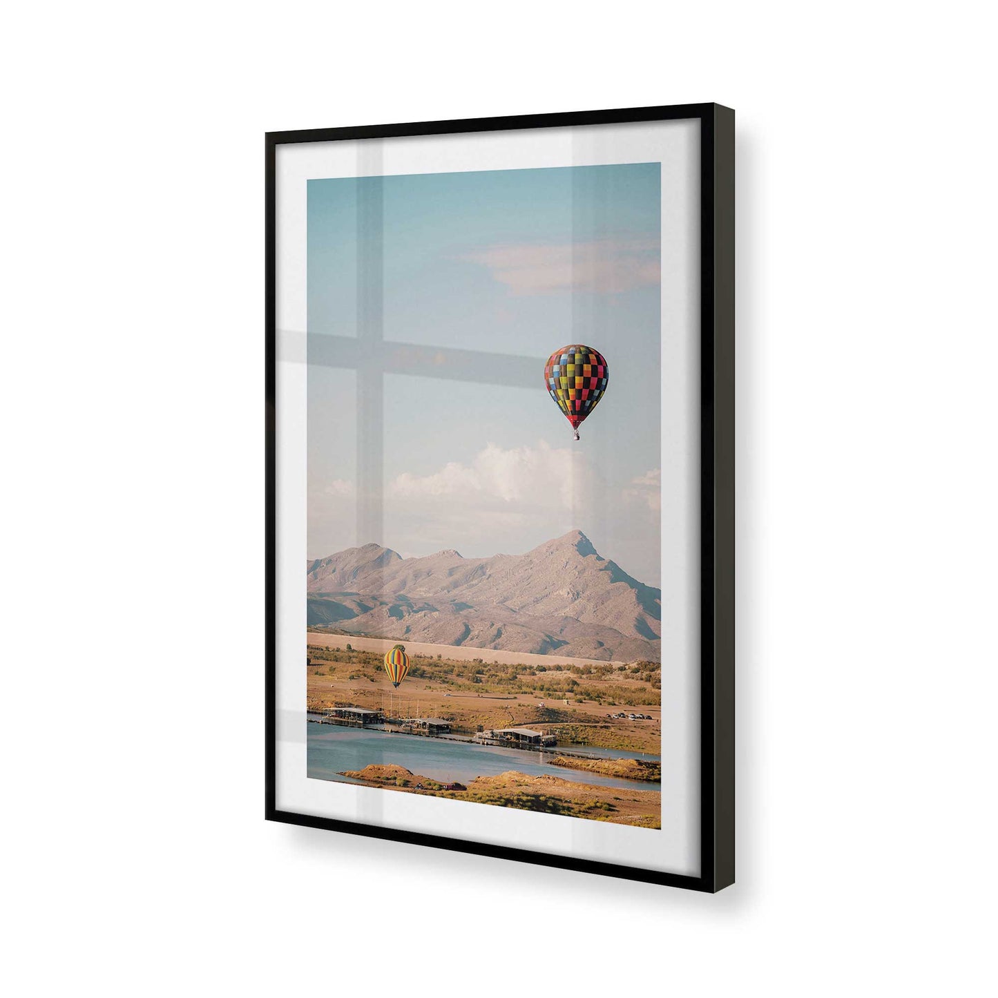 [Color:Satin Black], Picture of art in a Satin Black frame at an angle