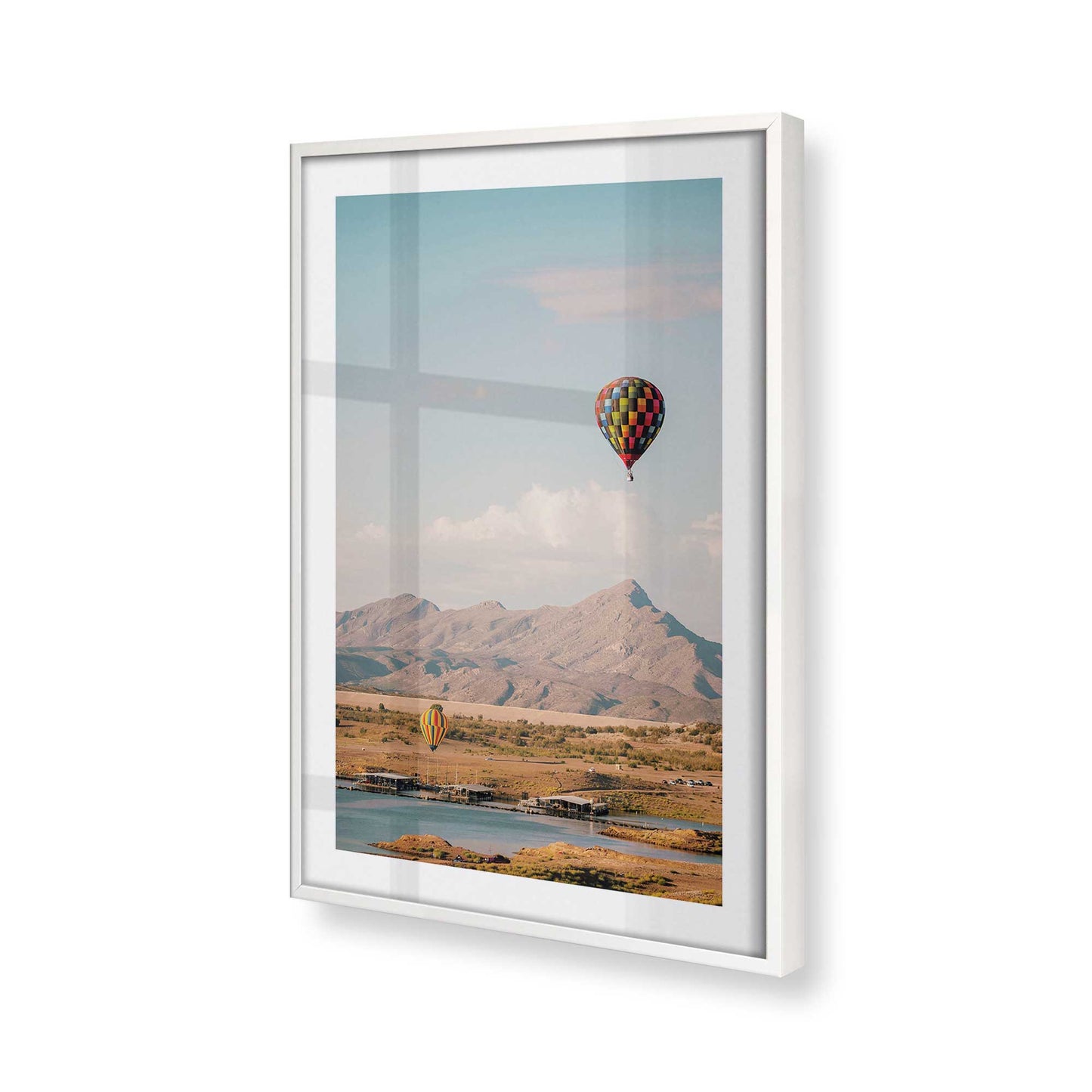 [Color:Opaque White], Picture of art in a Opaque White frame at an angle