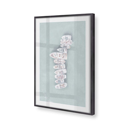 [Color:Weathered Zinc], Picture of art in a Weathered Zinc frame at an angle