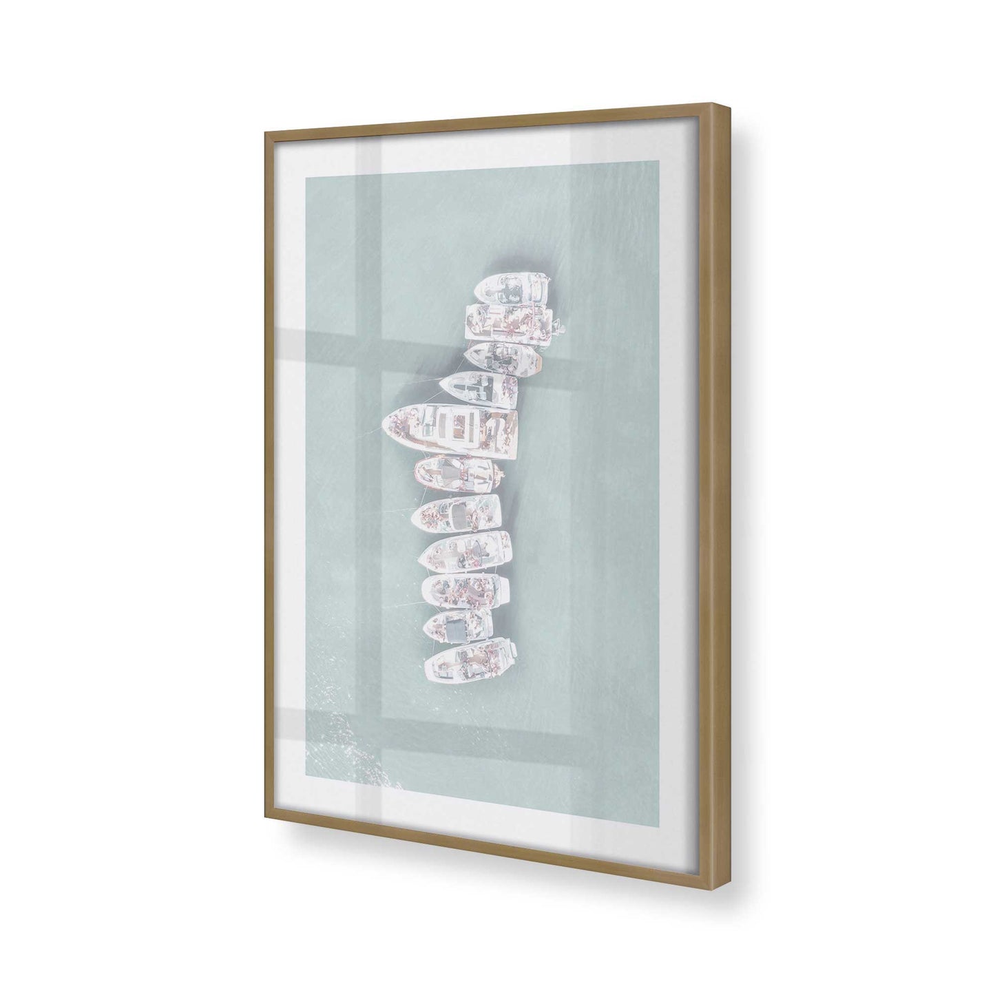 [Color:Brushed Gold], Picture of art in a Brushed Gold frame at an angle