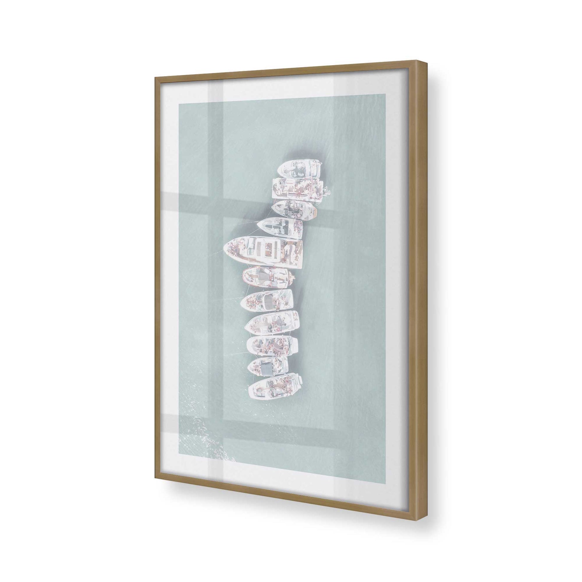 [Color:Brushed Gold], Picture of art in a Brushed Gold frame at an angle