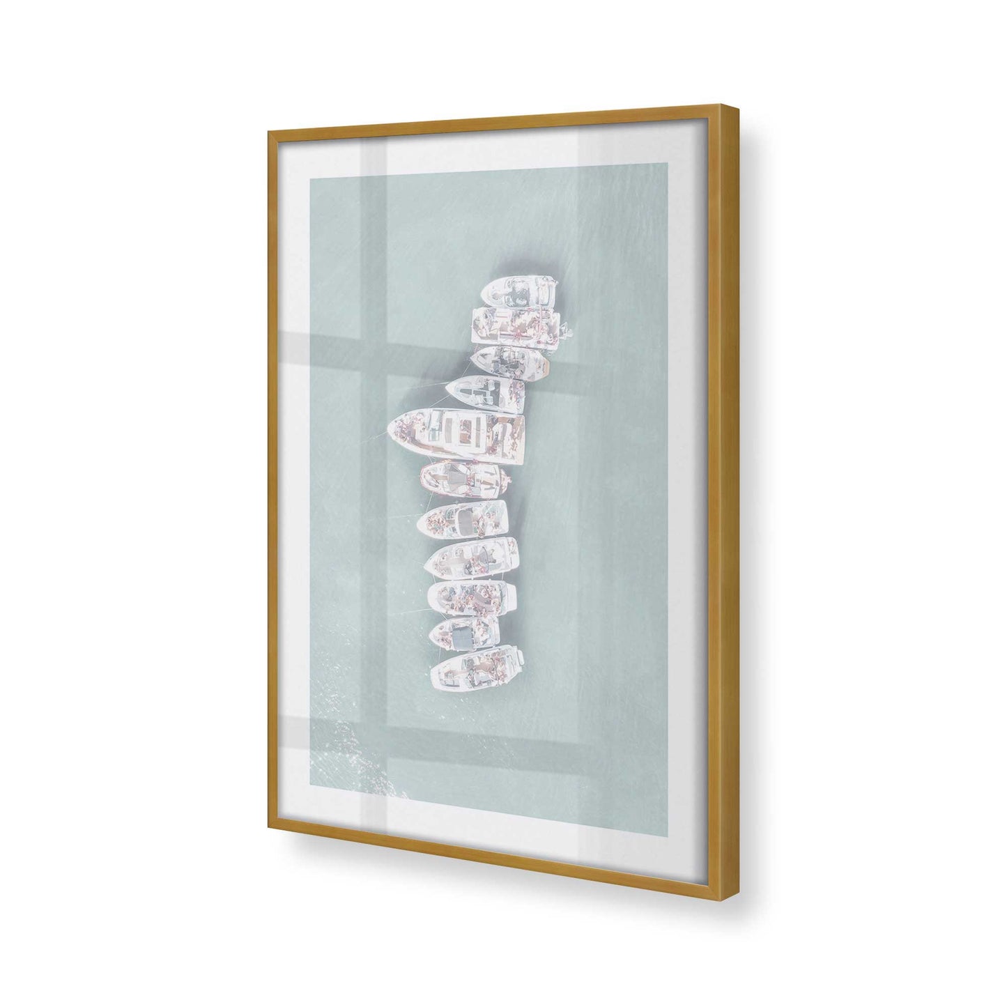[Color:Polished Gold], Picture of art in a Polished Gold frame at an angle