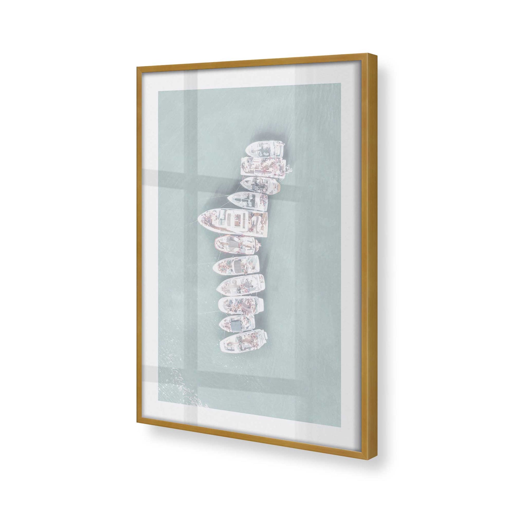 [Color:Polished Gold], Picture of art in a Polished Gold frame at an angle