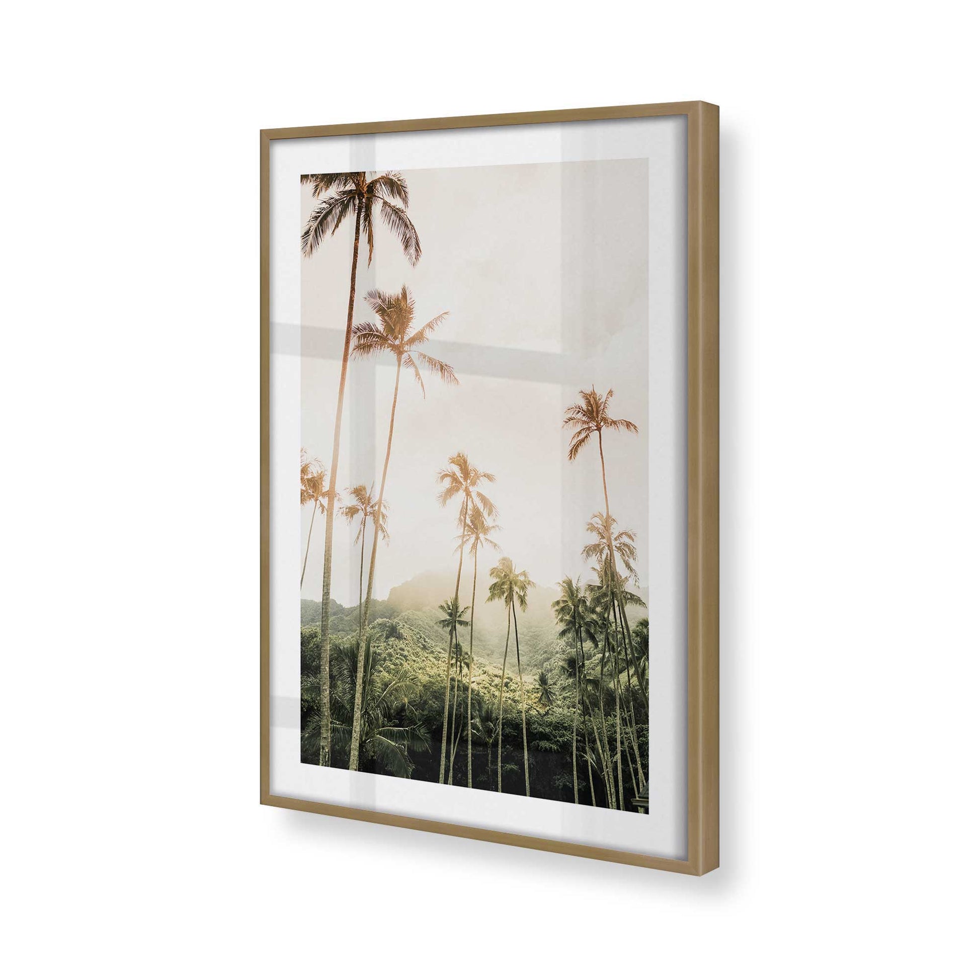 [Color:Brushed Gold], Picture of art in a Brushed Gold frame at an angle