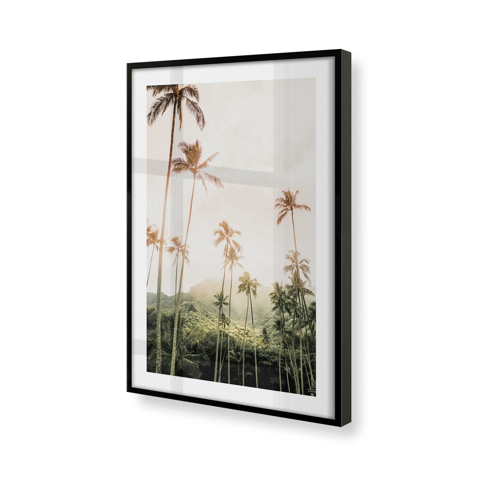 [Color:Satin Black], Picture of art in a Satin Black frame at an angle