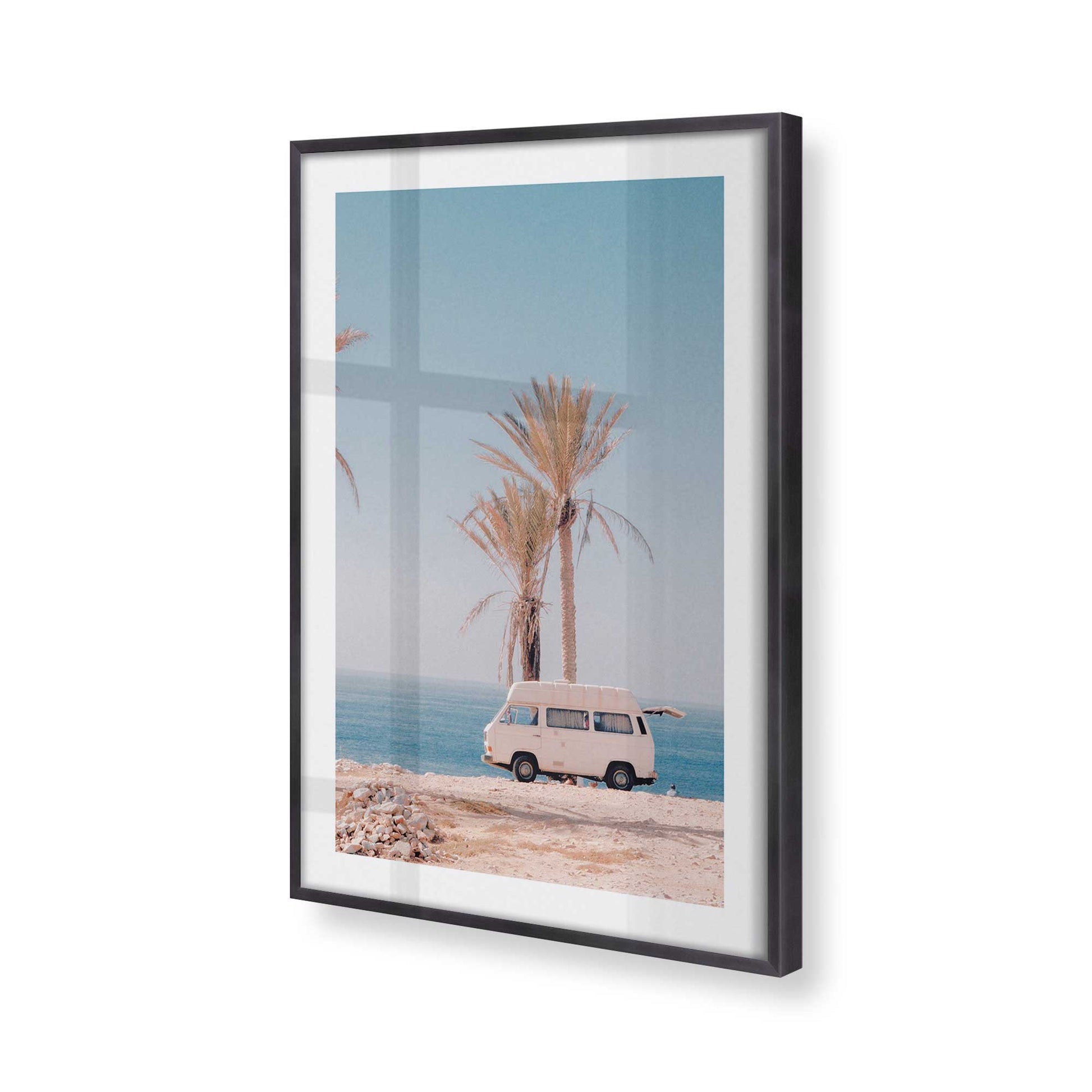 [Color:Weathered Zinc], Picture of art in a Weathered Zinc frame at an angle