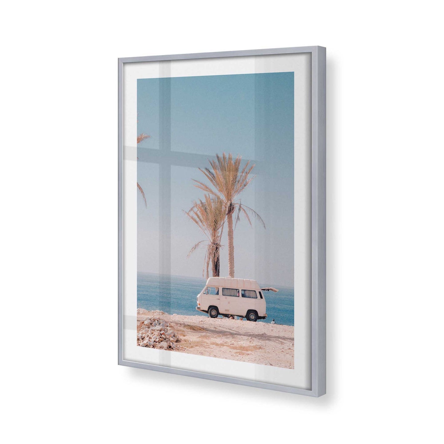 [Color:Polished Chrome], Picture of art in a Polished Chrome frame at an angle