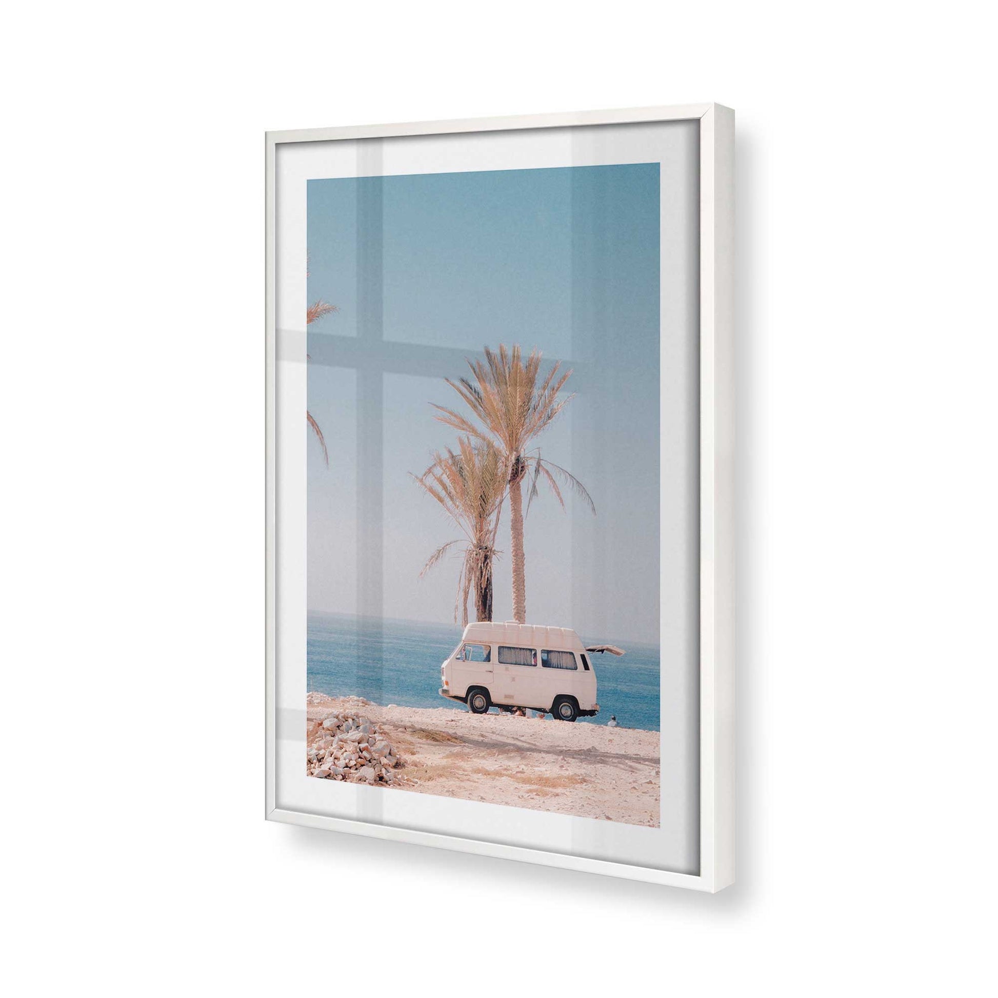 [Color:Opaque White], Picture of art in a Opaque White frame at an angle