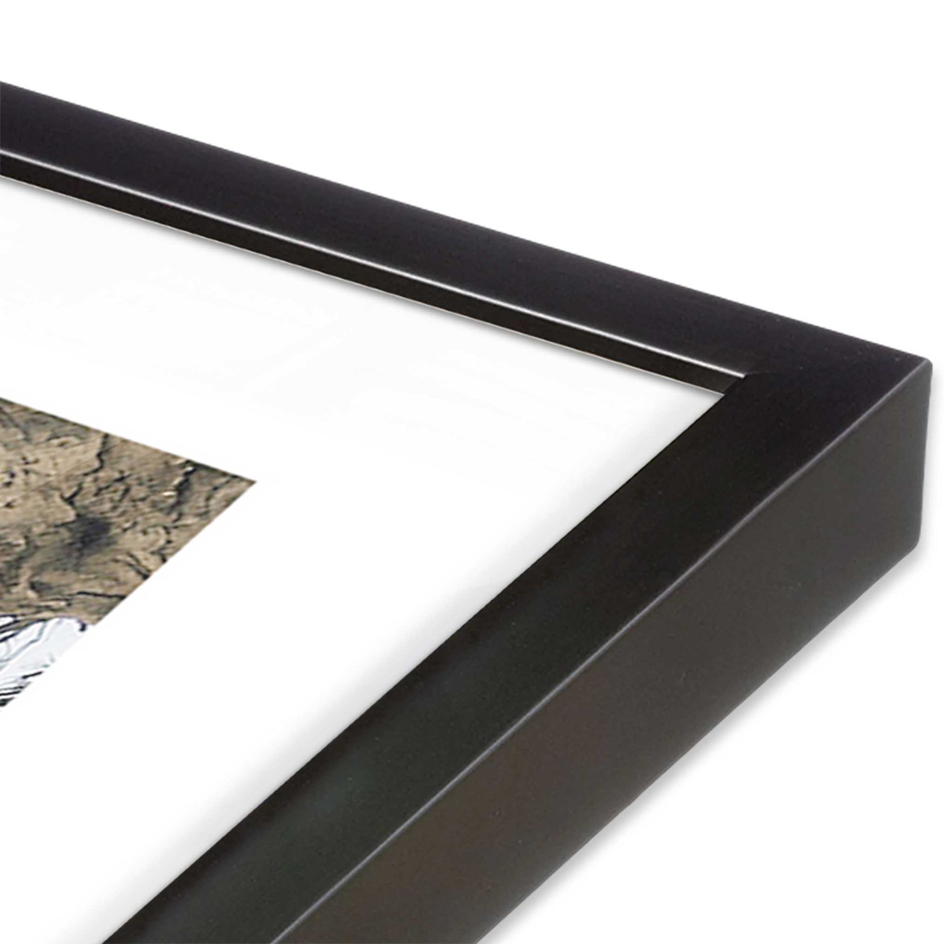 [Color:Weathered Zinc], Picture of art in a Weathered Zinc frame at an angle