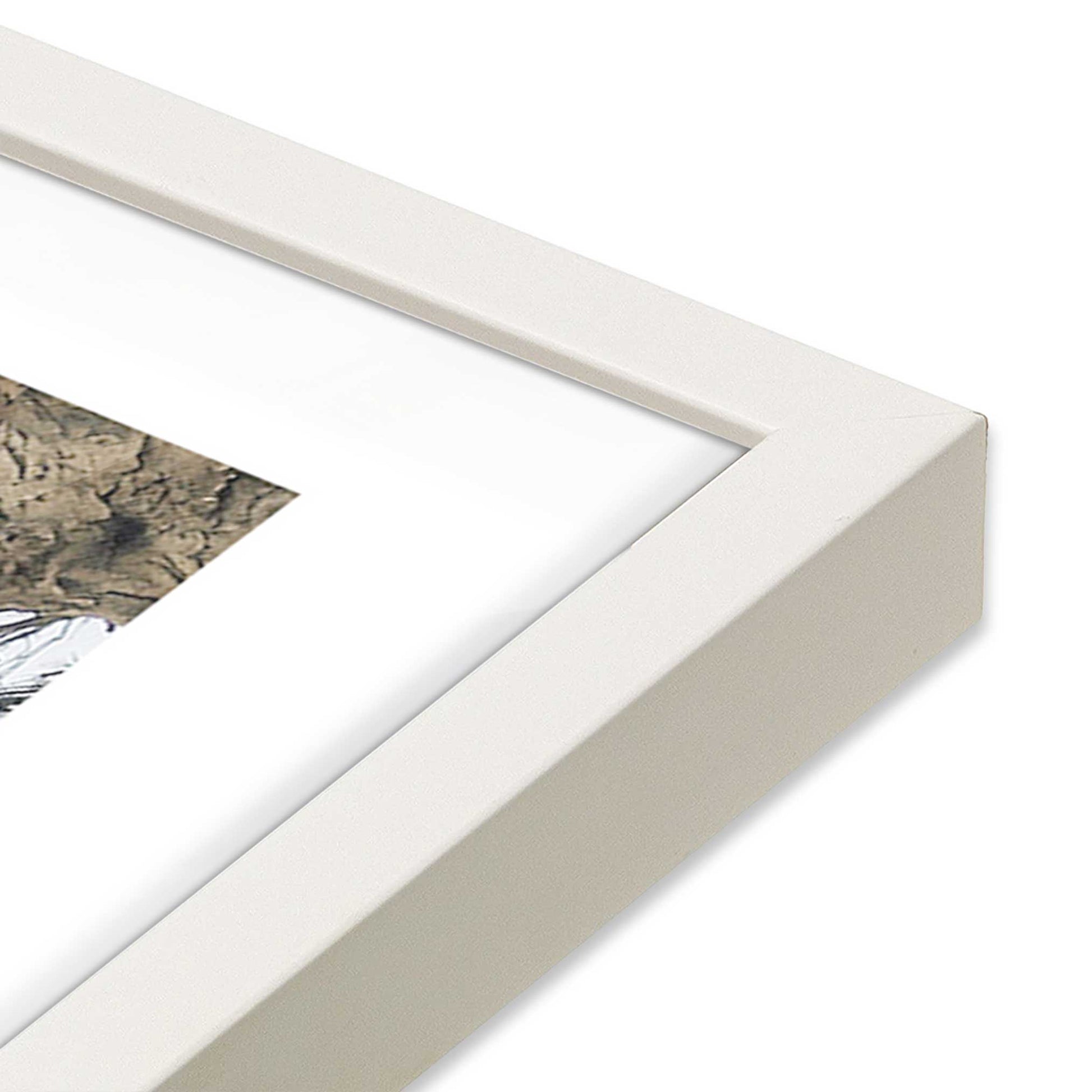 [Color:Opaque White], Picture of art in a Opaque White frame at an angle