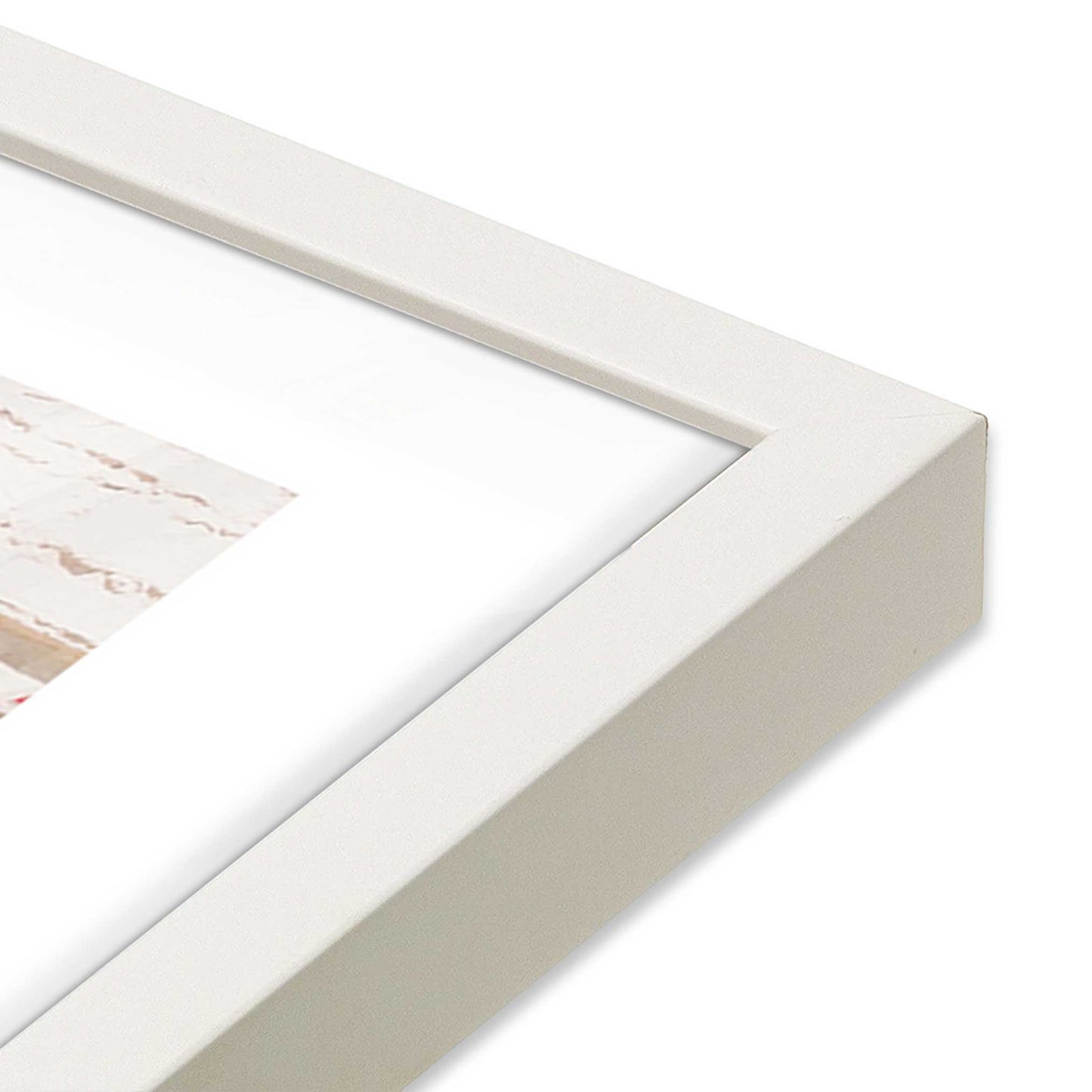 [Color:Opaque White], Picture of art in a Opaque White frame at an angle