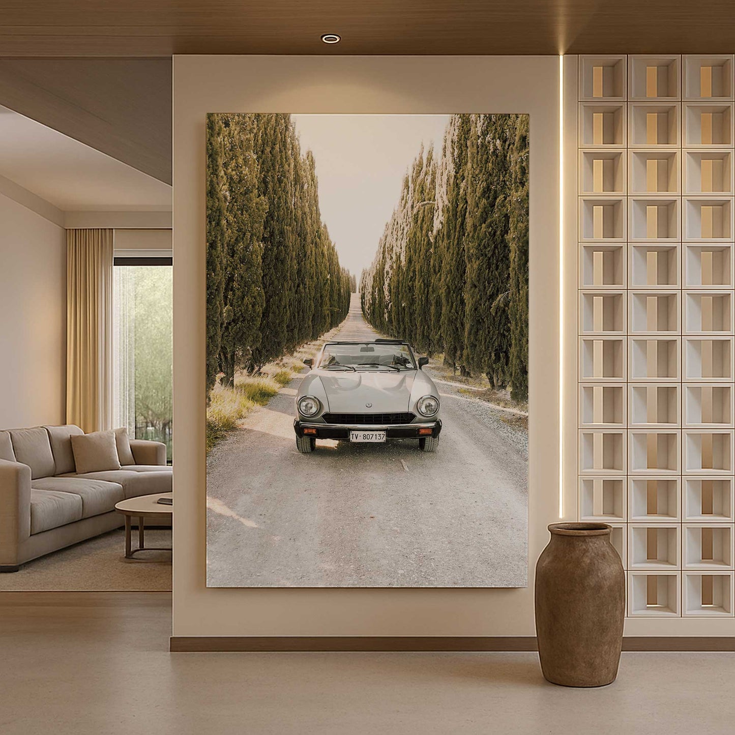 [Color:Stretched Canvas], Picture of art in a room