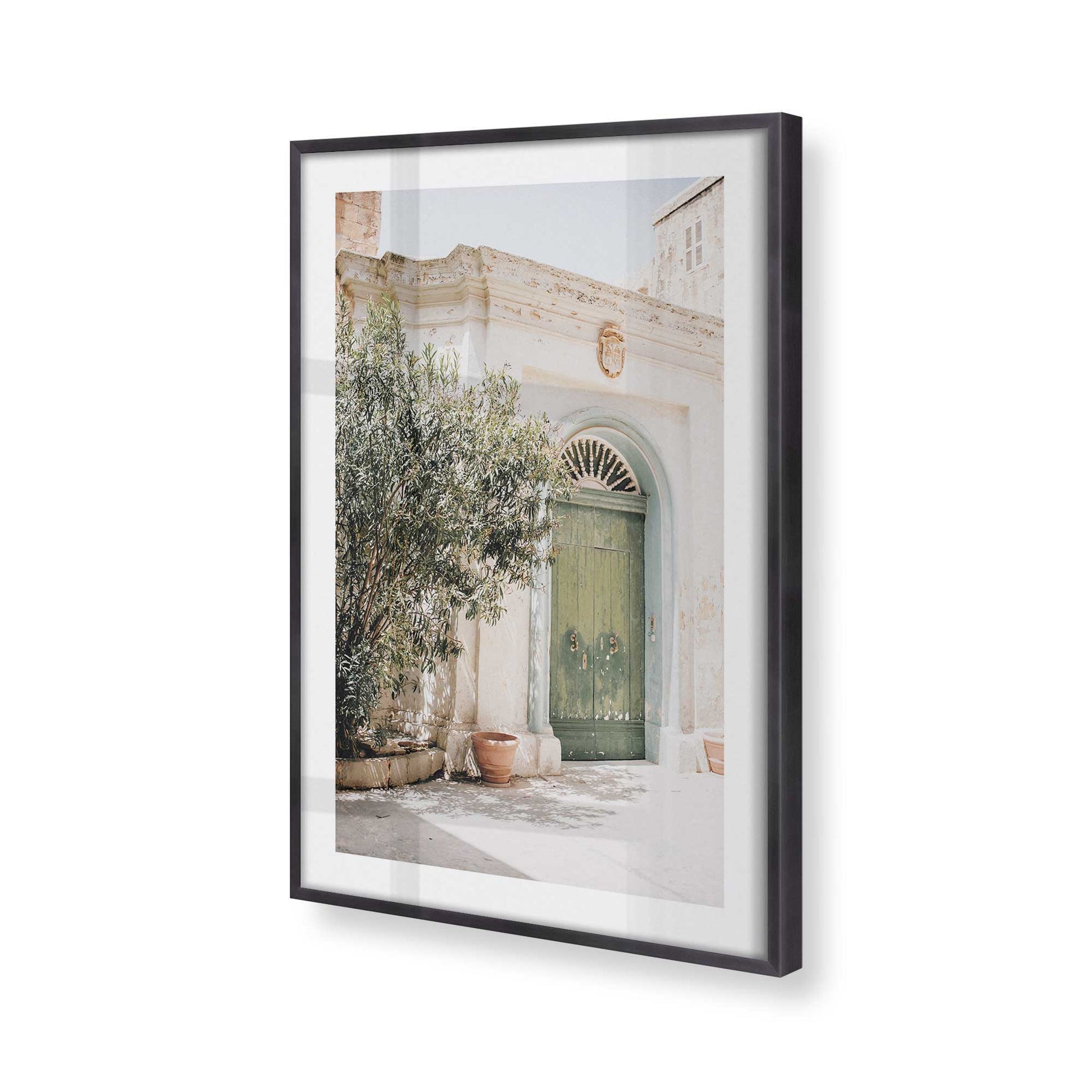 [Color:Weathered Zinc], Picture of art in a Weathered Zinc frame of the corner