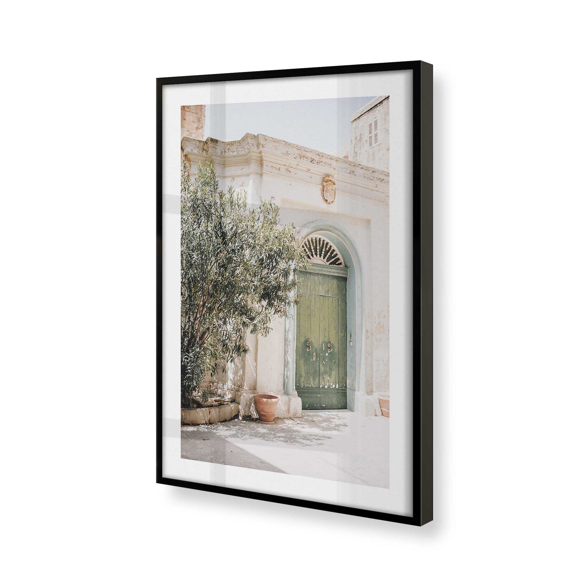 [Color:Satin Black], Picture of art in a Satin Black frame of the corner