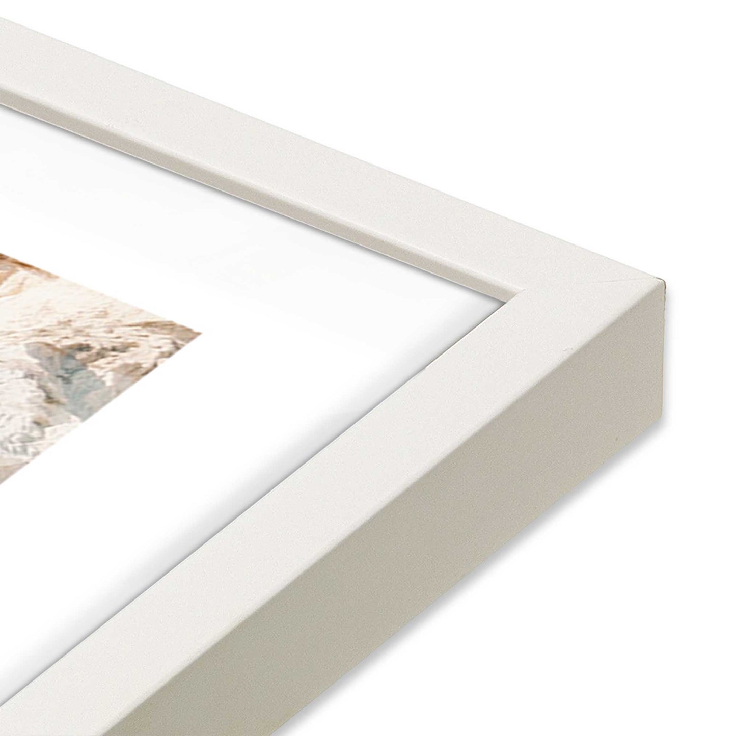 [Color:Opaque White], Picture of art in a Opaque White frame at an angle