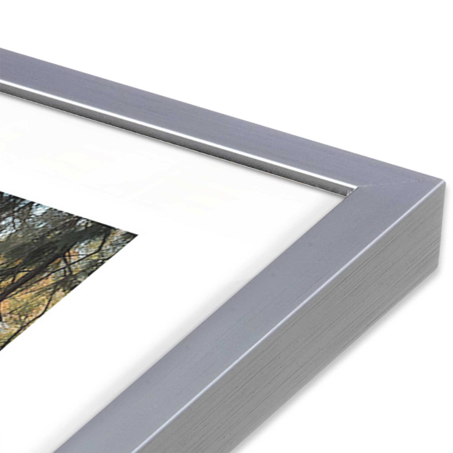 [Color:Polished Chrome], Picture of art in a Polished Chrome frame at an angle