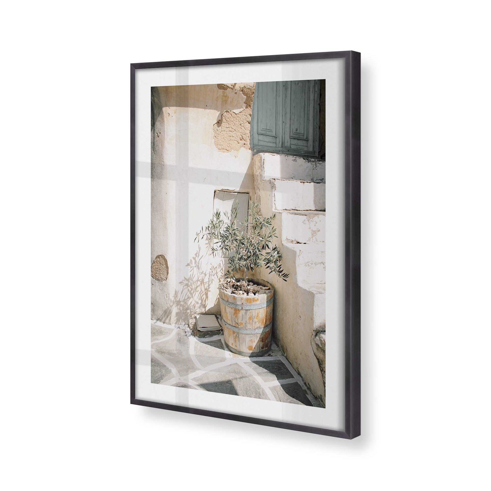 [Color:Weathered Zinc], Picture of art in a Weathered Zinc frame of the corner