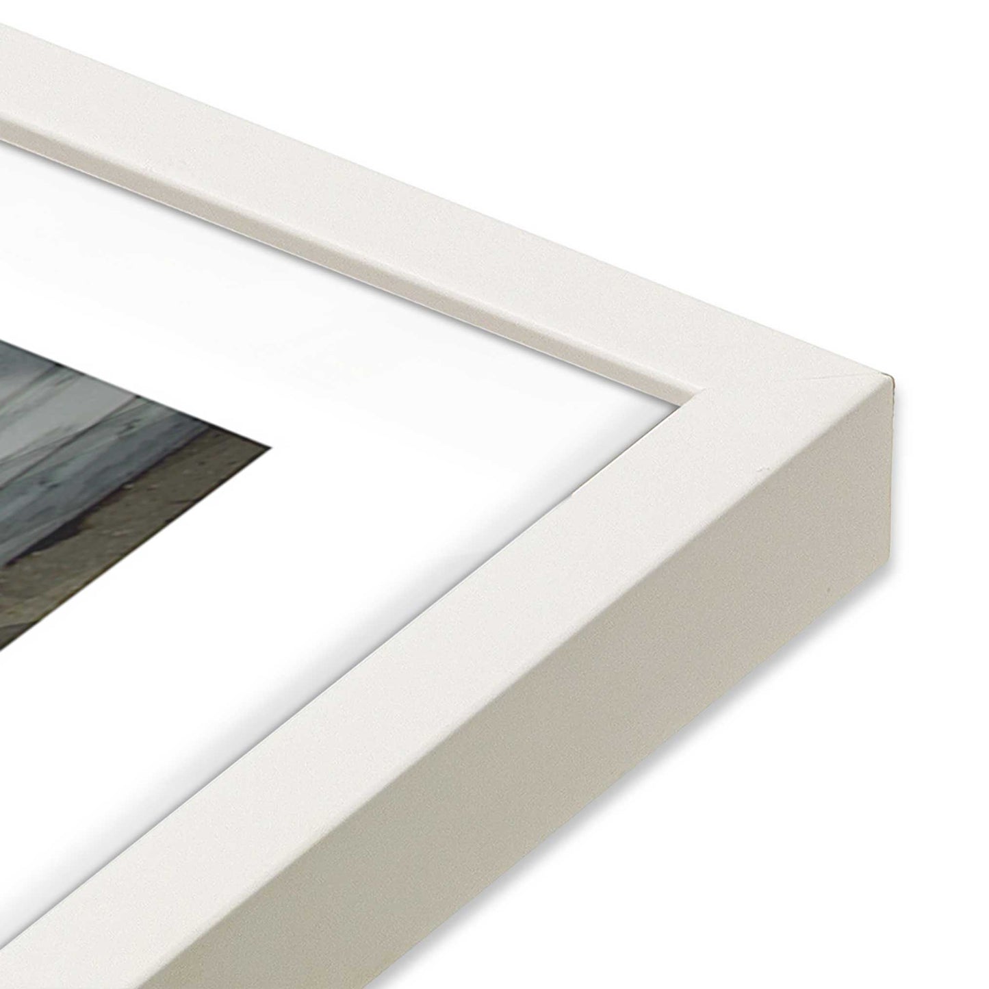 [Color:Opaque White], Picture of art in a Opaque White frame at an angle