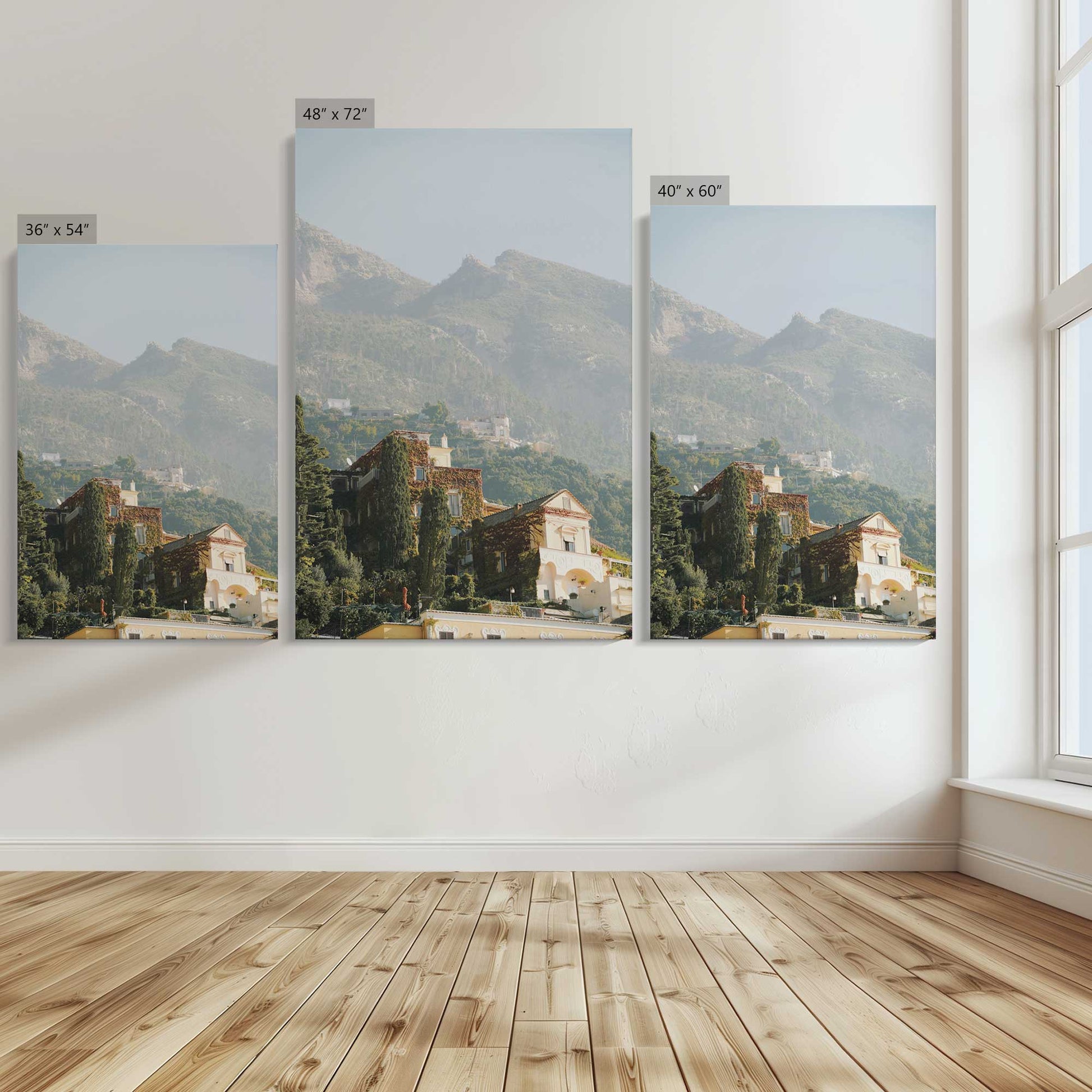 [Color:Stretched Canvas], Image showing the size comparisons