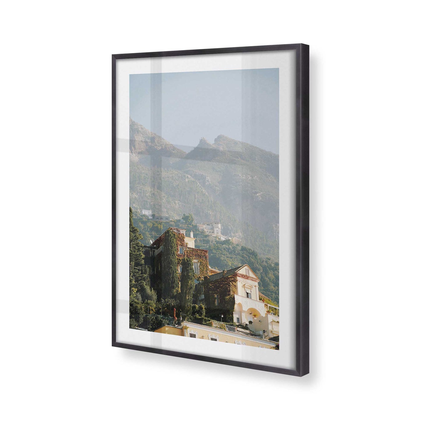 [Color:Weathered Zinc], Picture of art in a Weathered Zinc frame of the corner