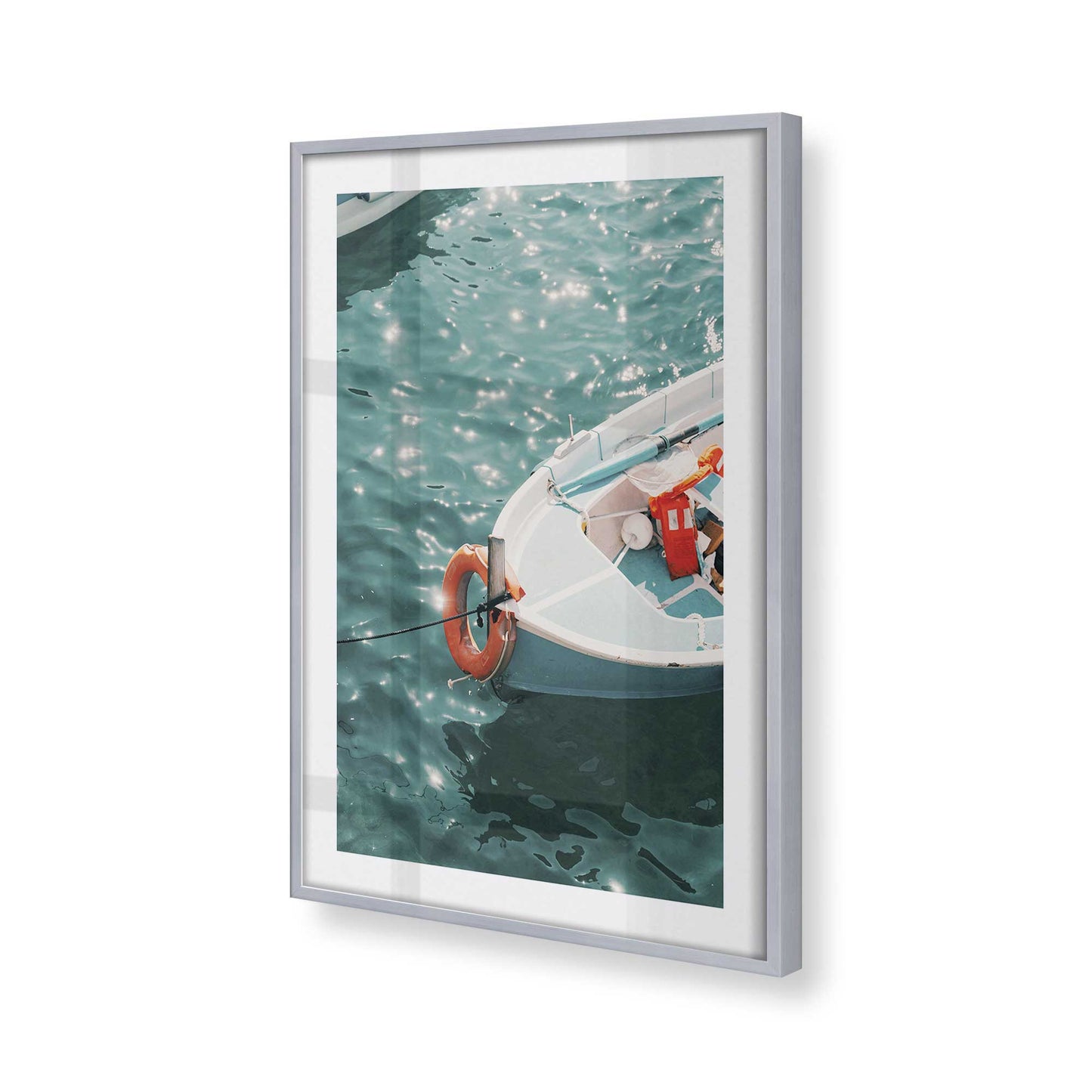 [Color:Polished Chrome], Picture of art in a Polished Chrome frame of the corner