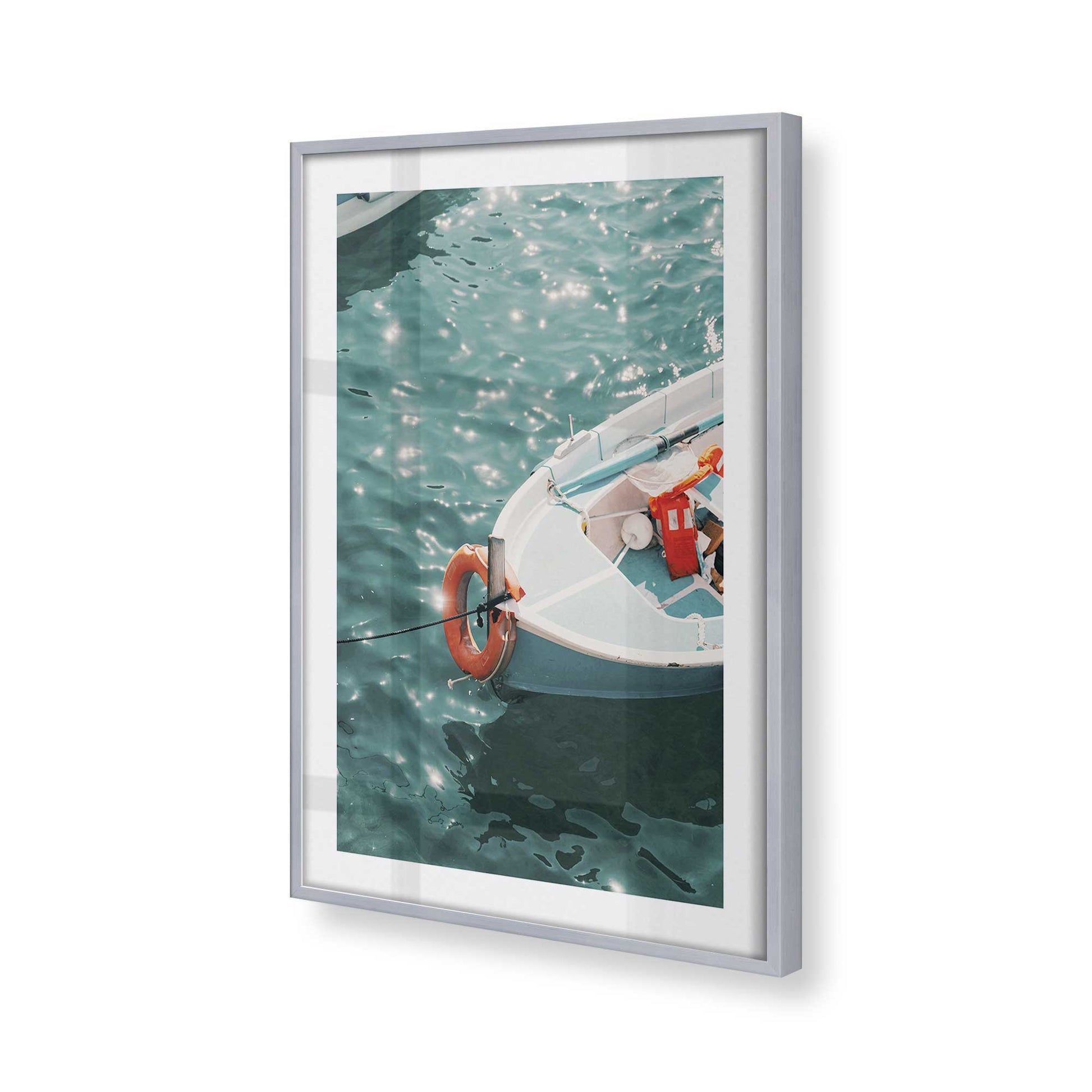 [Color:Polished Chrome], Picture of art in a Polished Chrome frame of the corner