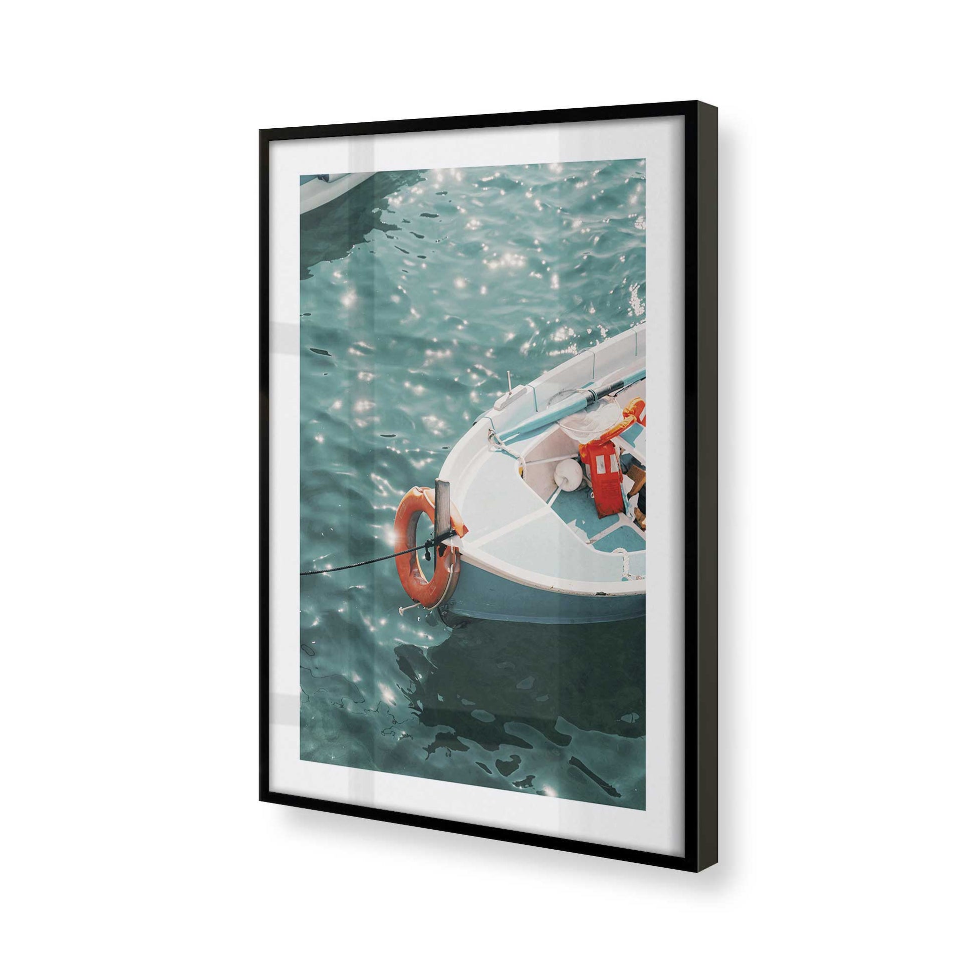 [Color:Satin Black], Picture of art in a Satin Black frame of the corner