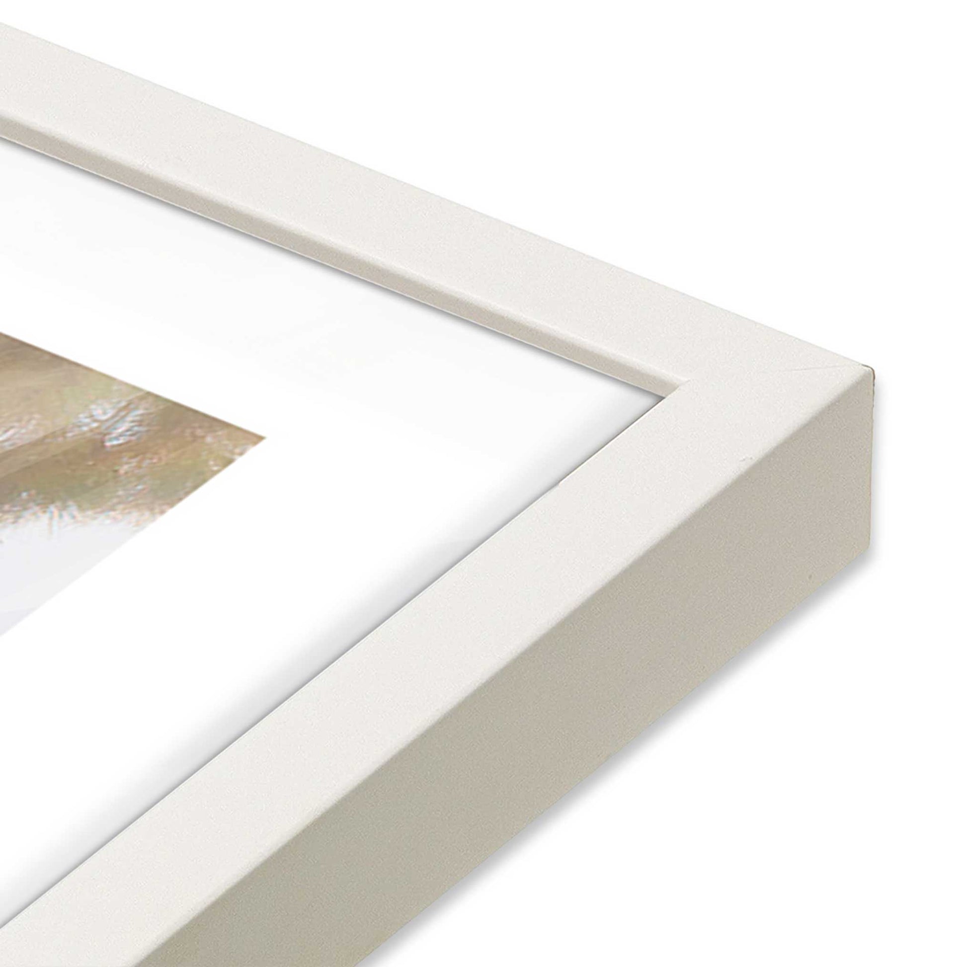 [Color:Opaque White], Picture of art in a Opaque White frame at an angle