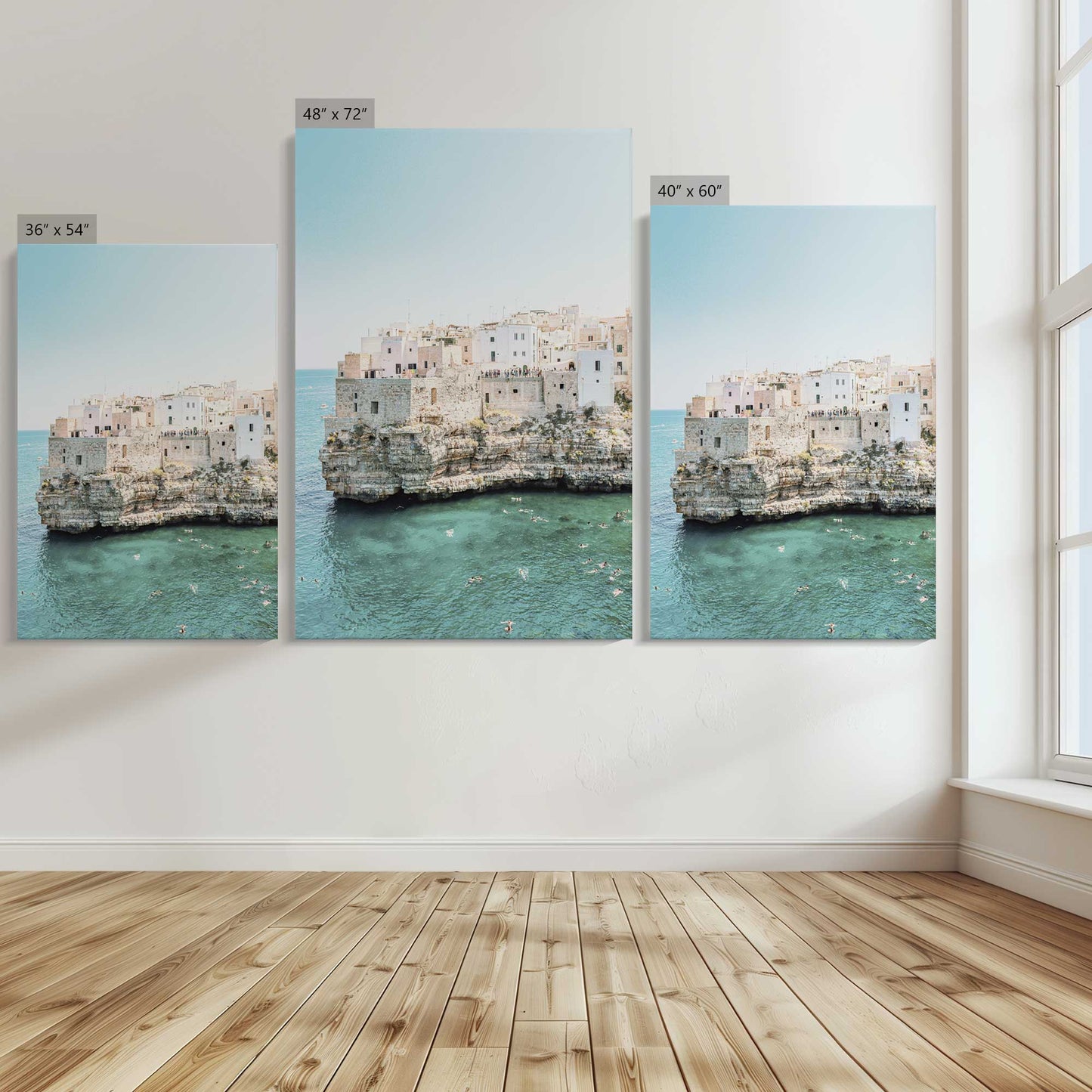 [Color:Stretched Canvas], Image showing the size comparisons