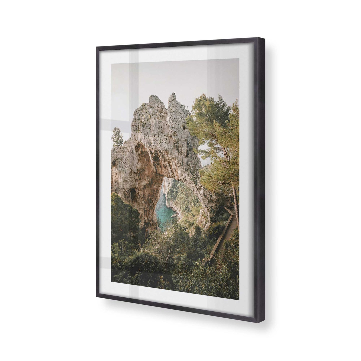 [Color:Weathered Zinc], Picture of art in a Weathered Zinc frame of the corner