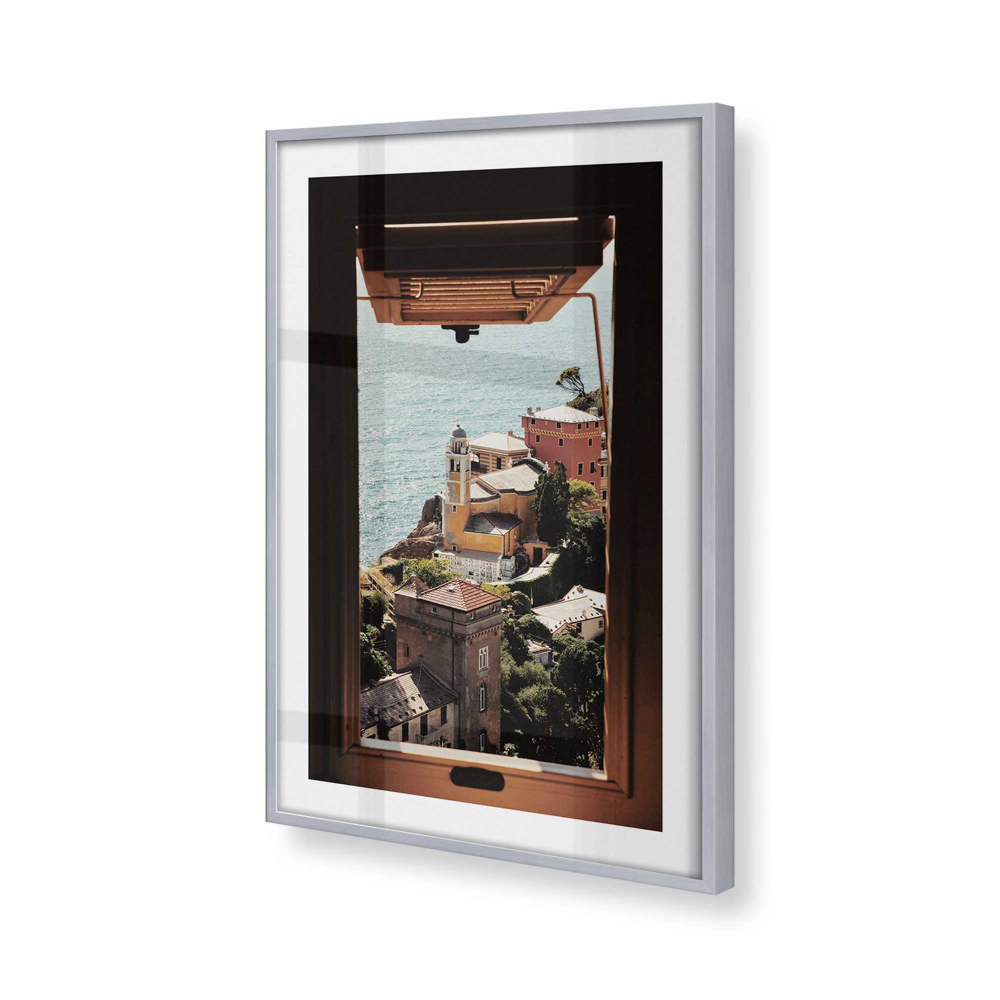 [Color:Polished Chrome], Picture of art in a Polished Chrome frame of the corner