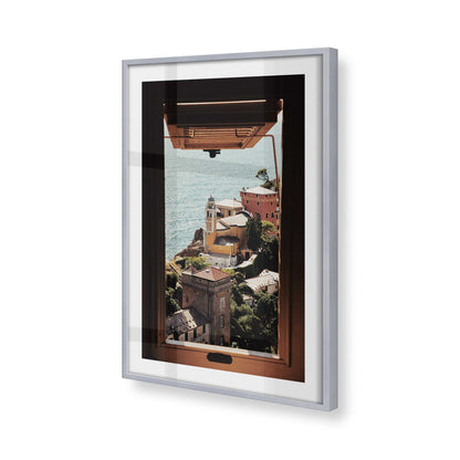 [Color:Polished Chrome], Picture of art in a Polished Chrome frame of the corner