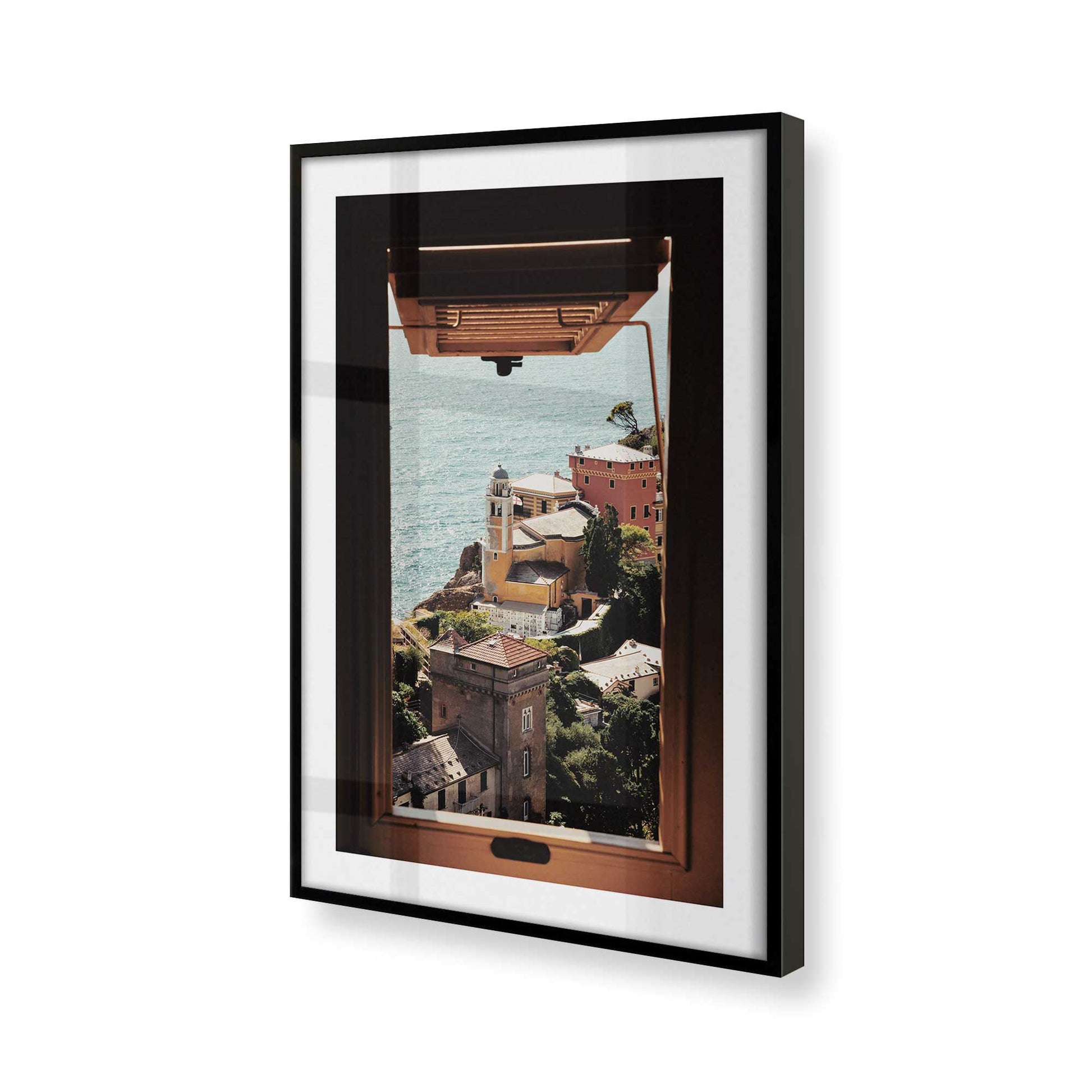 [Color:Satin Black], Picture of art in a Satin Black frame of the corner