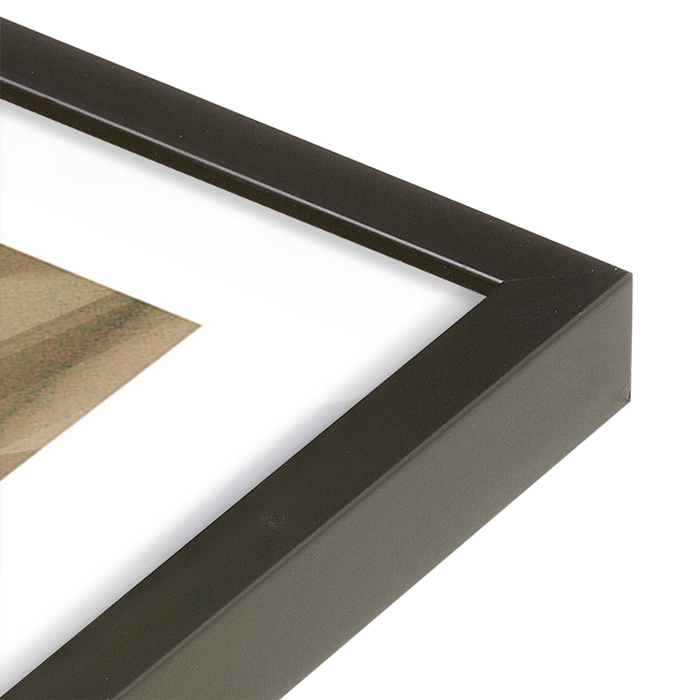 [Color:Satin Black], Picture of art in a Satin Black frame at an angle