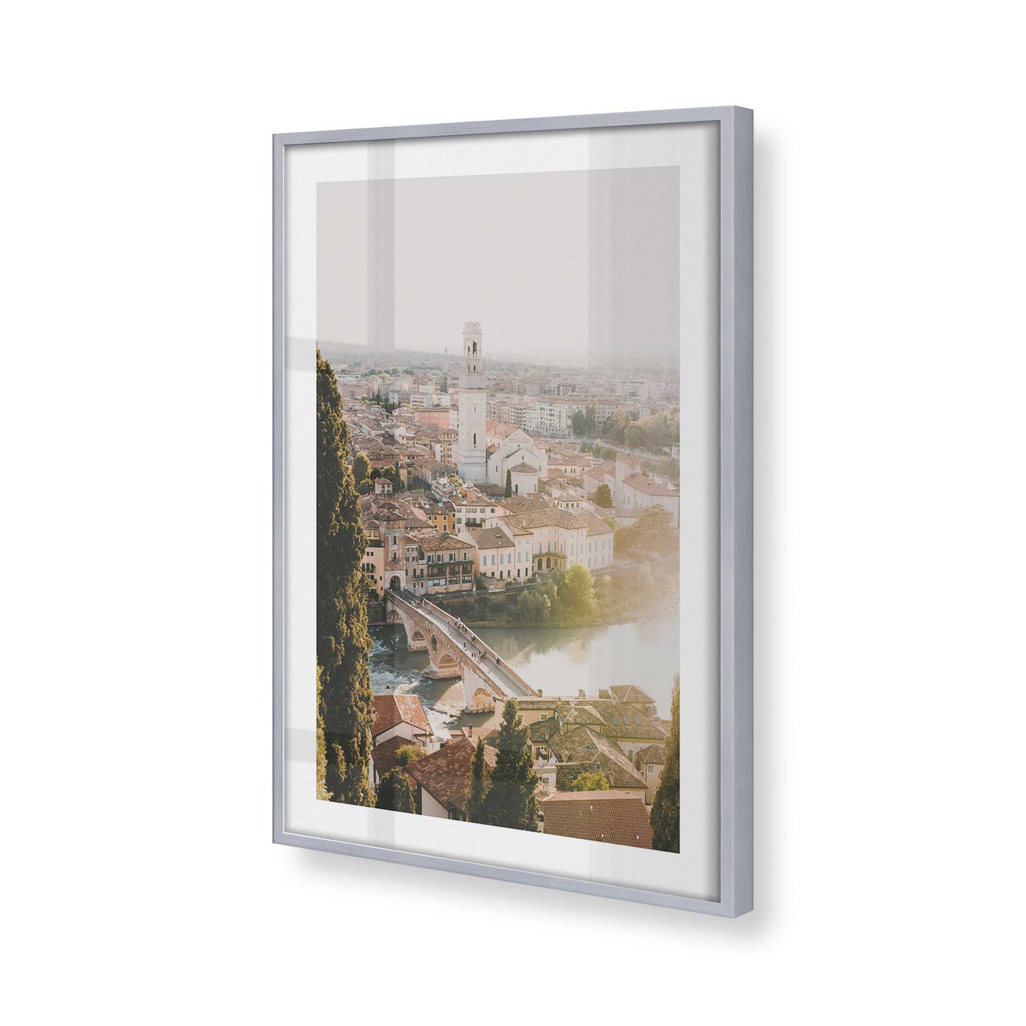 [Color:Polished Chrome], Picture of art in a Polished Chrome frame of the corner