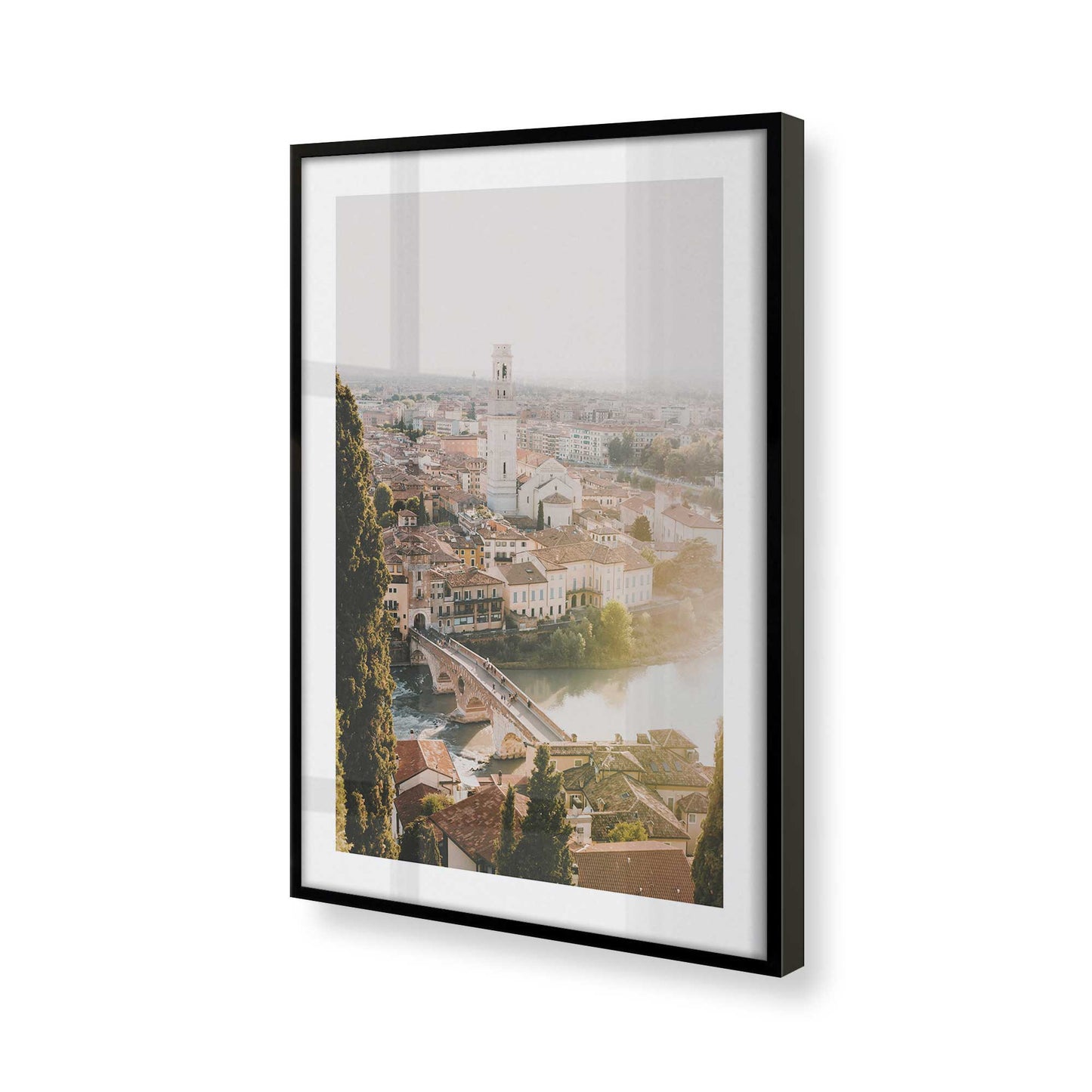 [Color:Satin Black], Picture of art in a Satin Black frame of the corner
