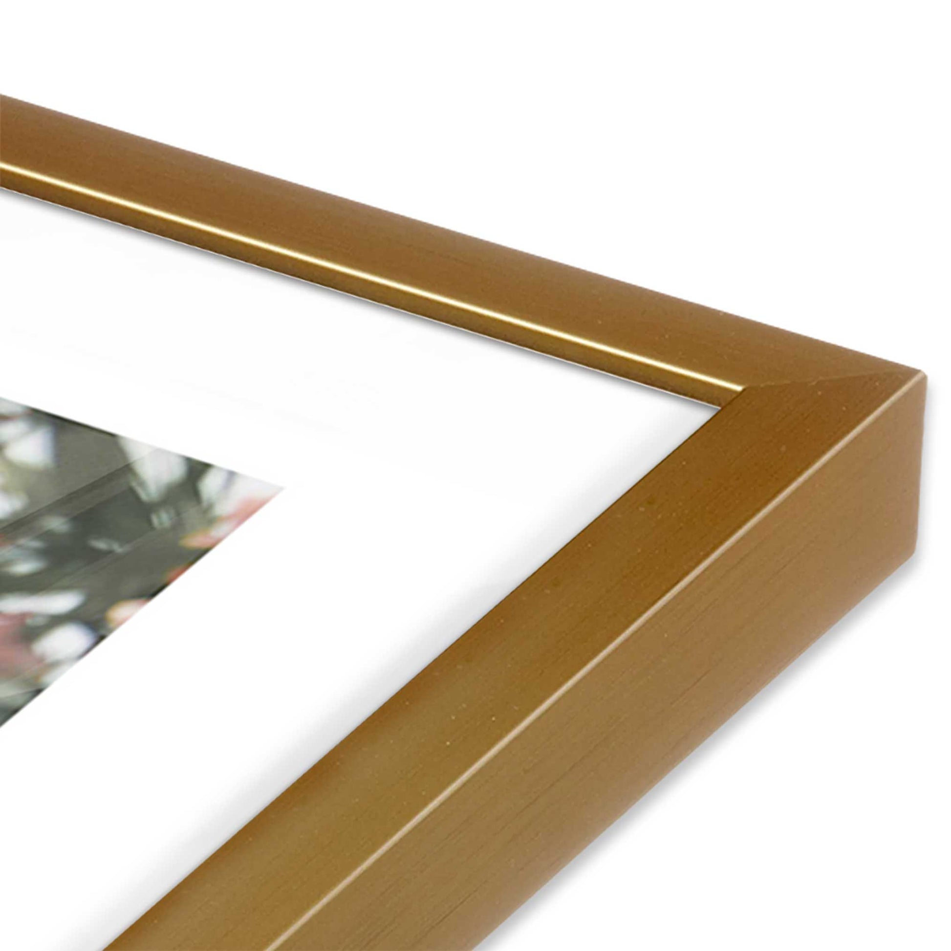 [Color:Polished Gold], Picture of art in a Polished Gold frame at an angle