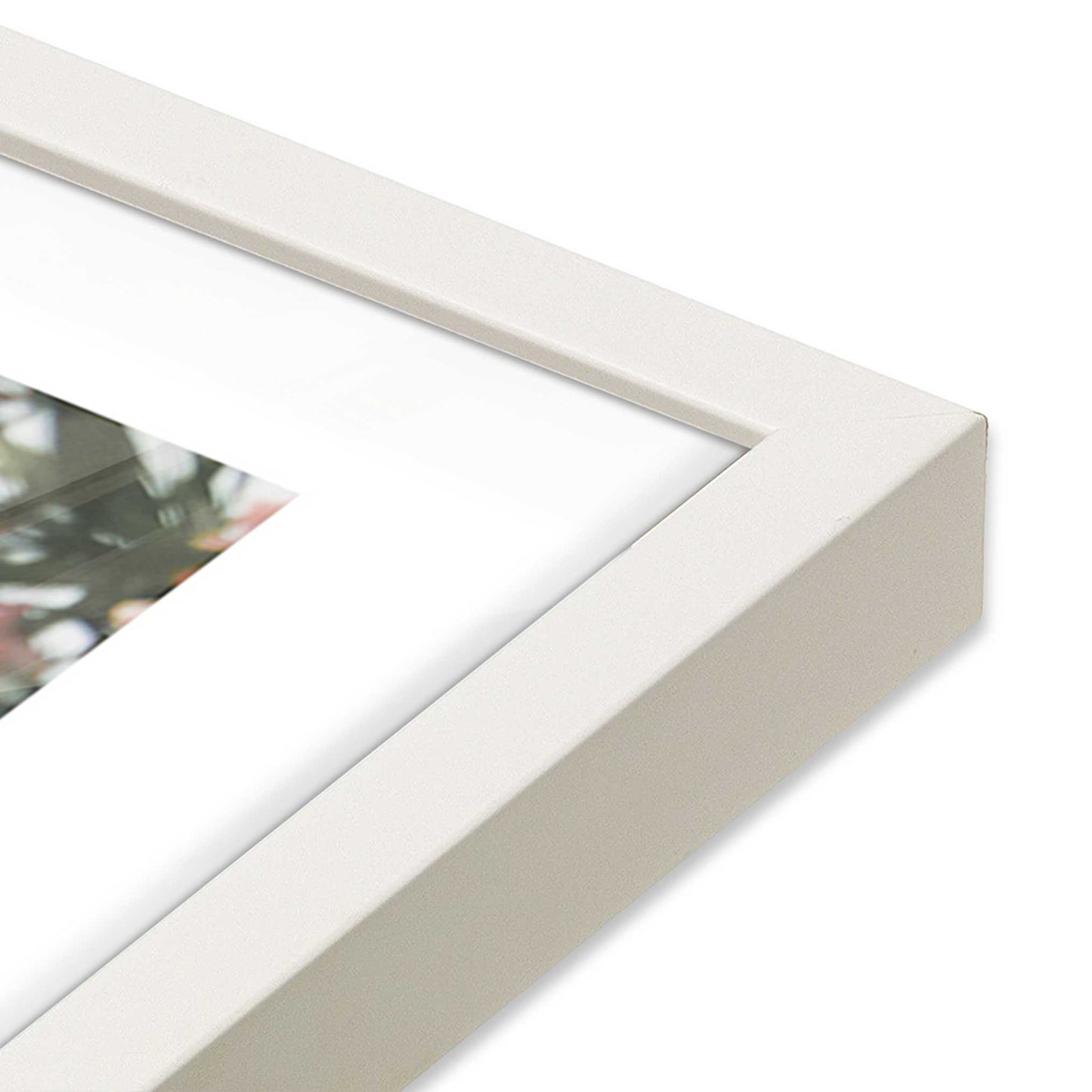 [Color:Opaque White], Picture of art in a Opaque White frame at an angle
