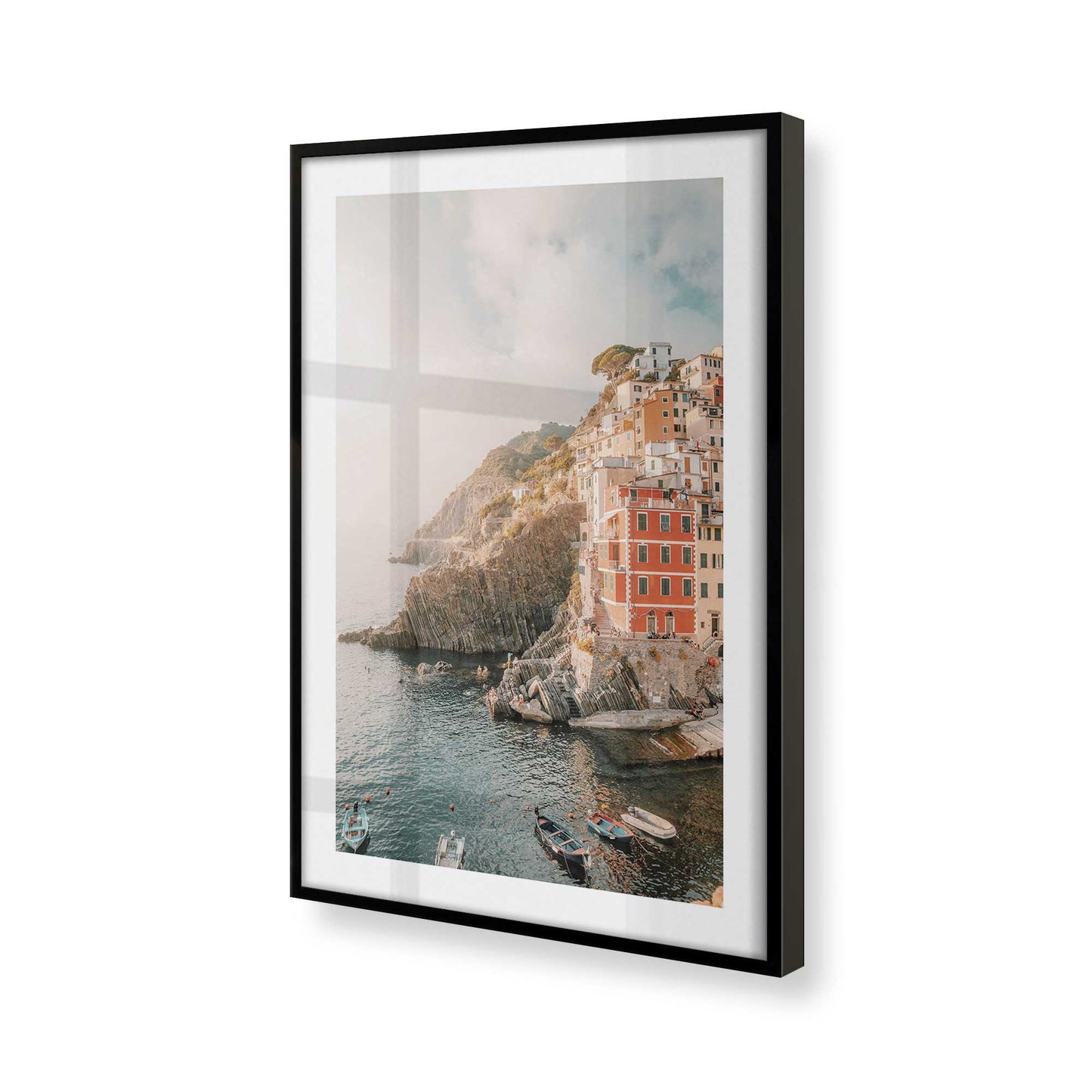 [Color:Satin Black], Picture of art in a Satin Black frame of the corner