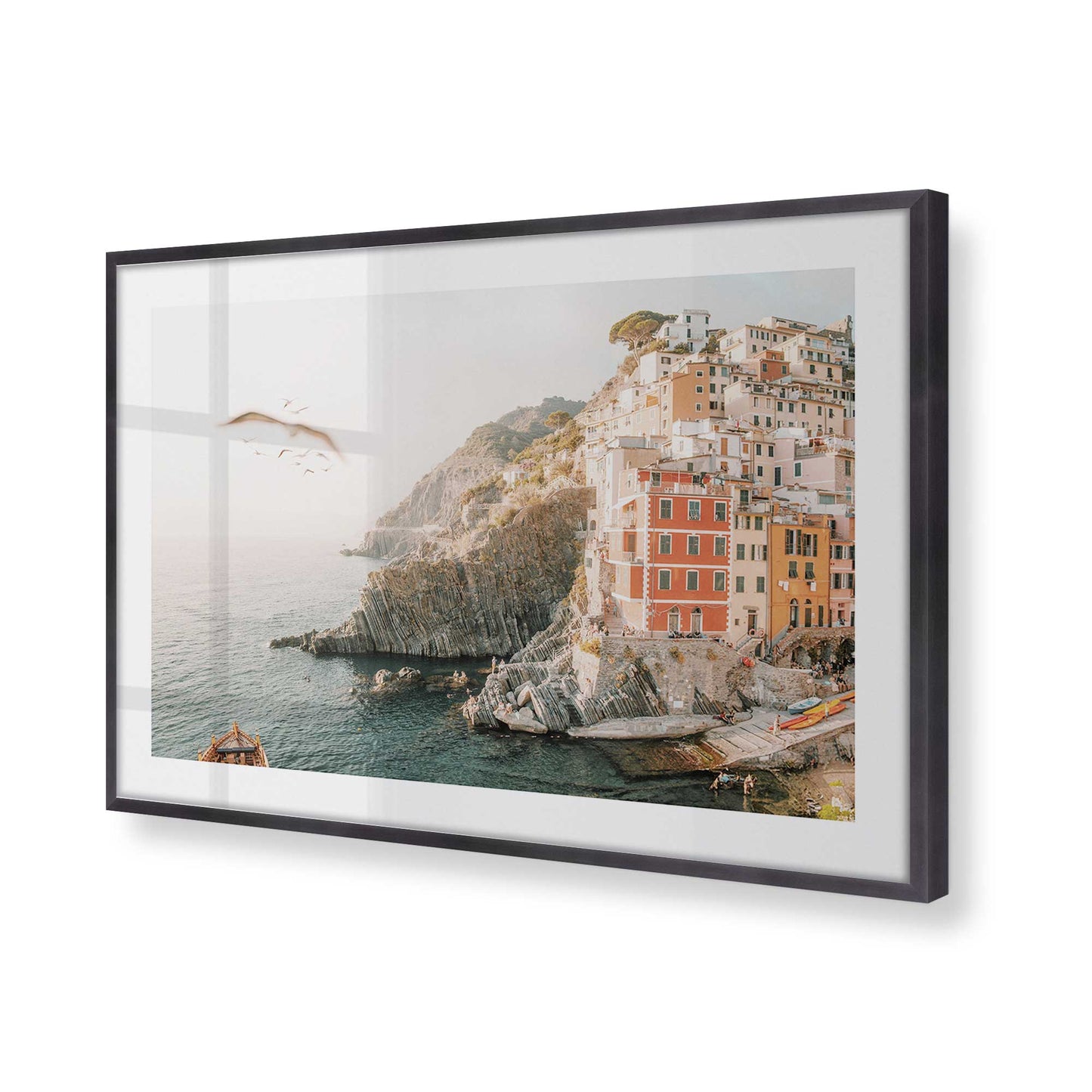 [Color:Weathered Zinc], Picture of art in a Weathered Zinc frame of the corner