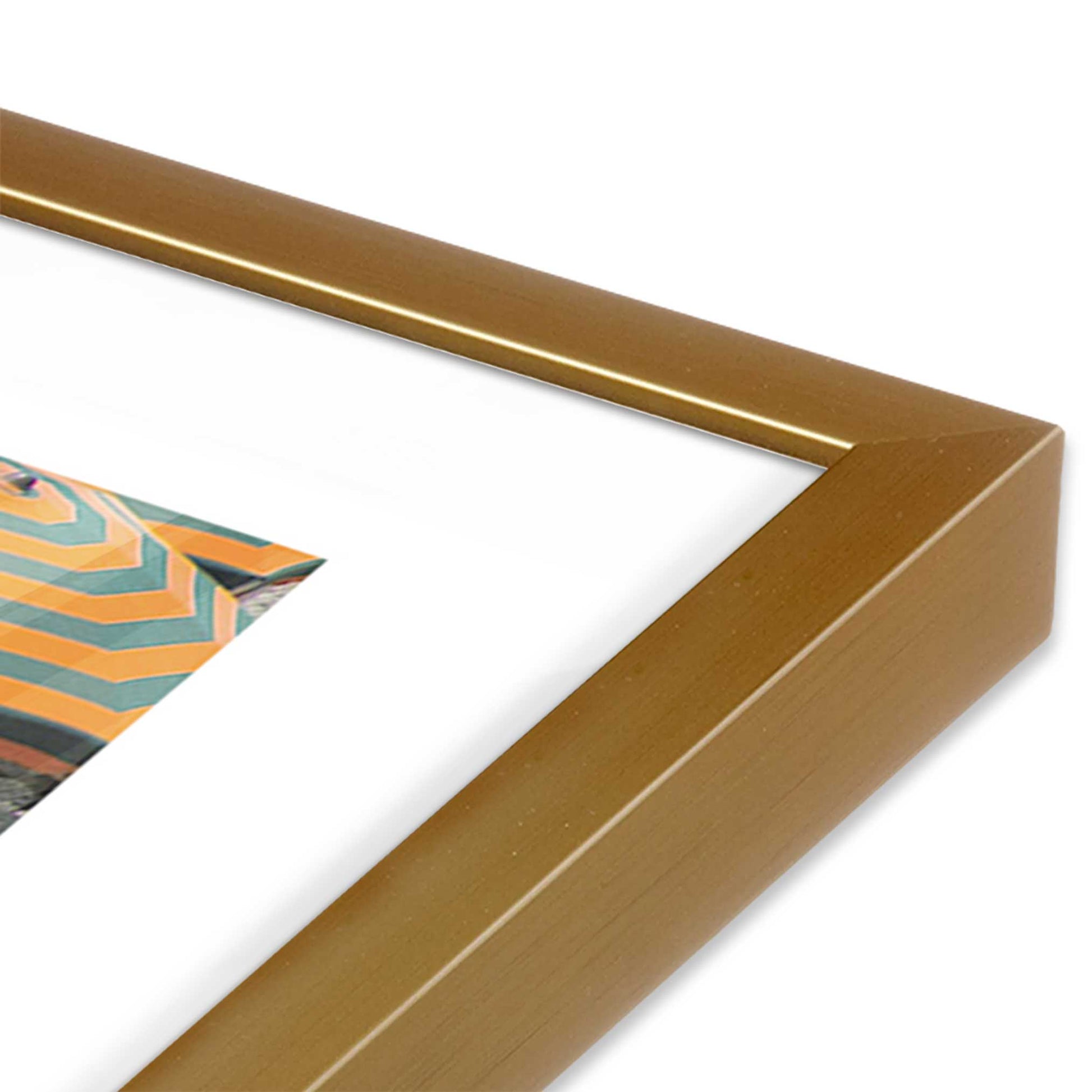 [Color:Polished Gold], Picture of art in a Polished Gold frame at an angle
